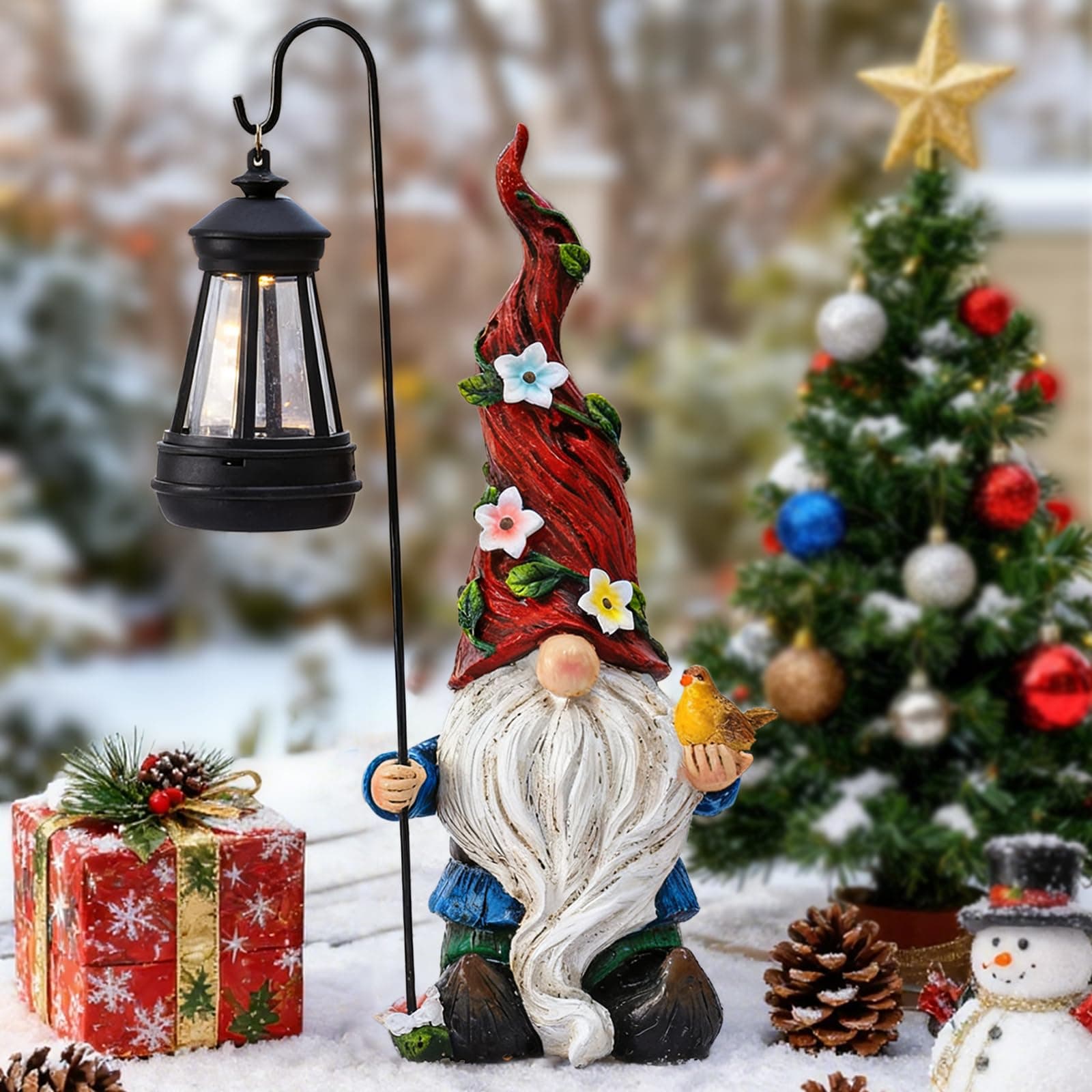 Garden Gnomes Statue with Solar Lights