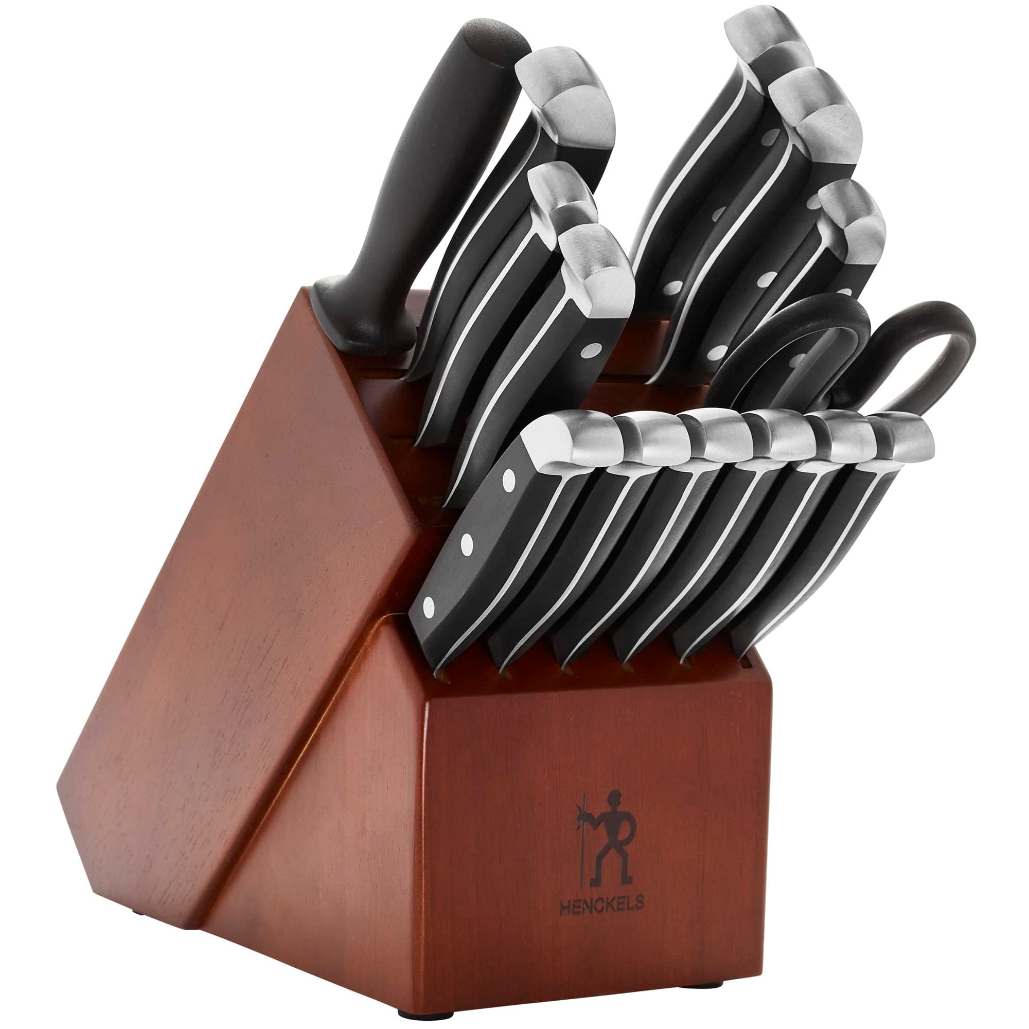 Premium Quality 15-Piece Knife Set with Block, Razor-Sharp, German Engineered Knife Informed by over 100 Years of Masterful Knife Making, Lightweight and Strong, Dark Brown