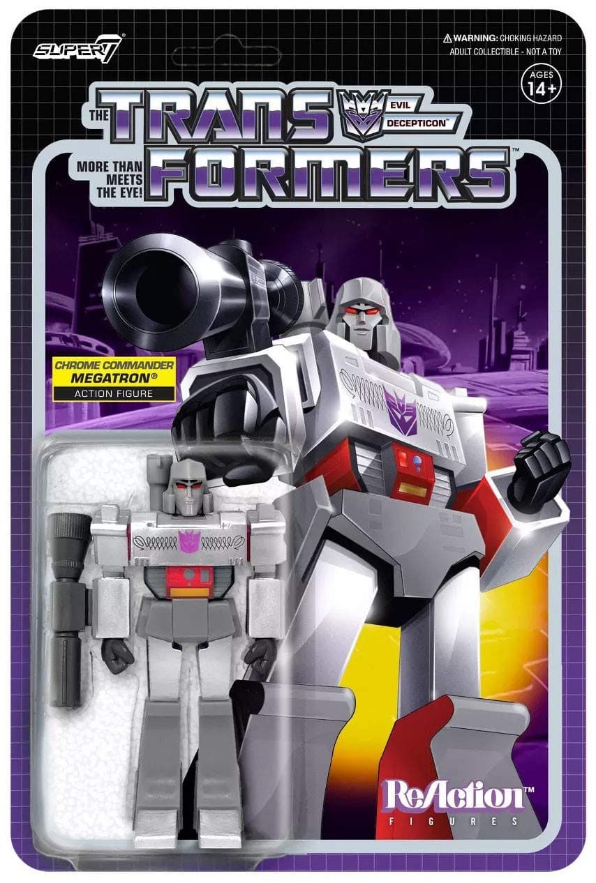 Reaction Figures Super7 Transformers Chrome Commander Megatron Exclusive