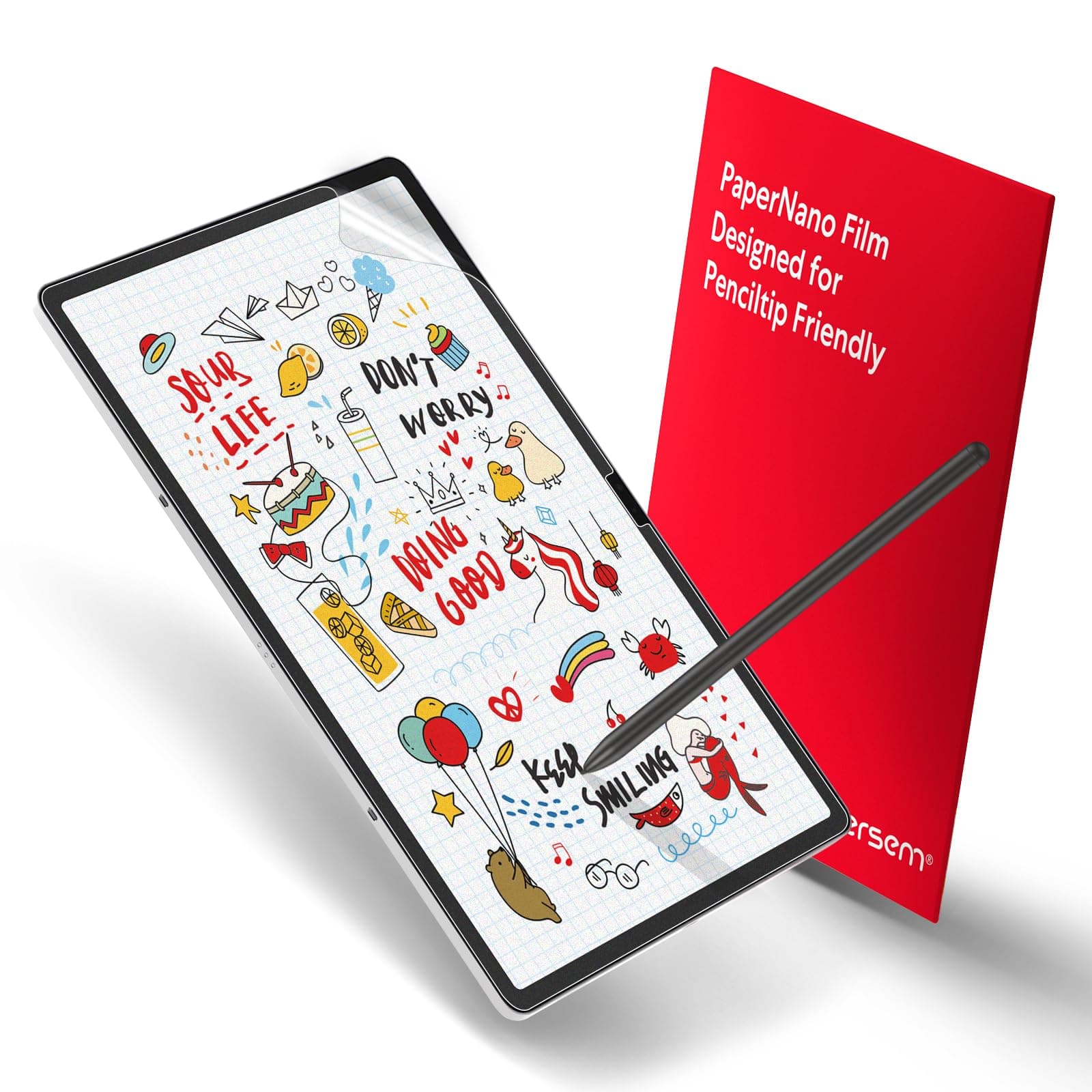 BERSEM [2 PACK] Paperfeel Screen Protector Designed for Samsung Galaxy Tab S8 Plus/Tab S7 FE 2021 / Galaxy Tab S7 Plus, Anti Glare with Easy Installation Kit Write and Draw Like on Paper