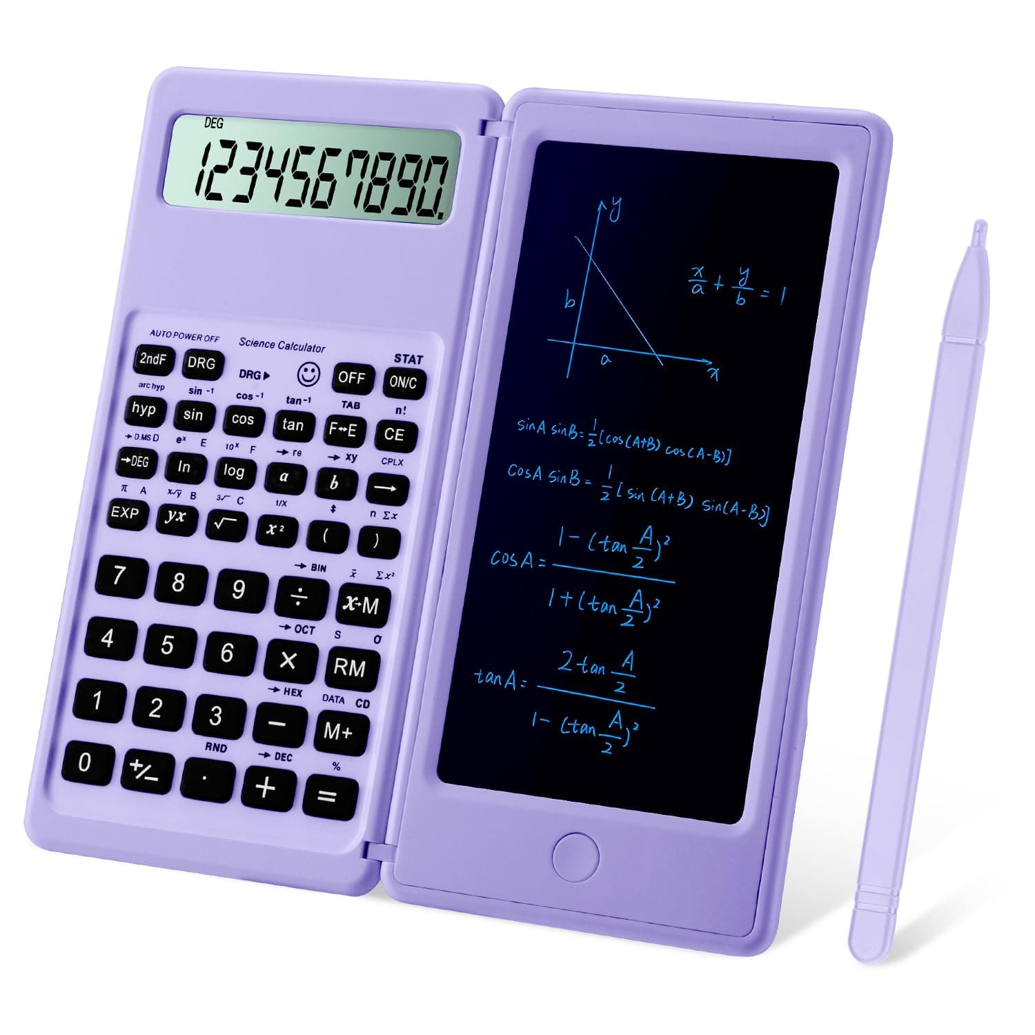 Scientific Calculators for Students, 10-Digit Large Screen, Math Calculator with Notepad, Classroom Must Haves for Middle High School Supplies & College(Purple)