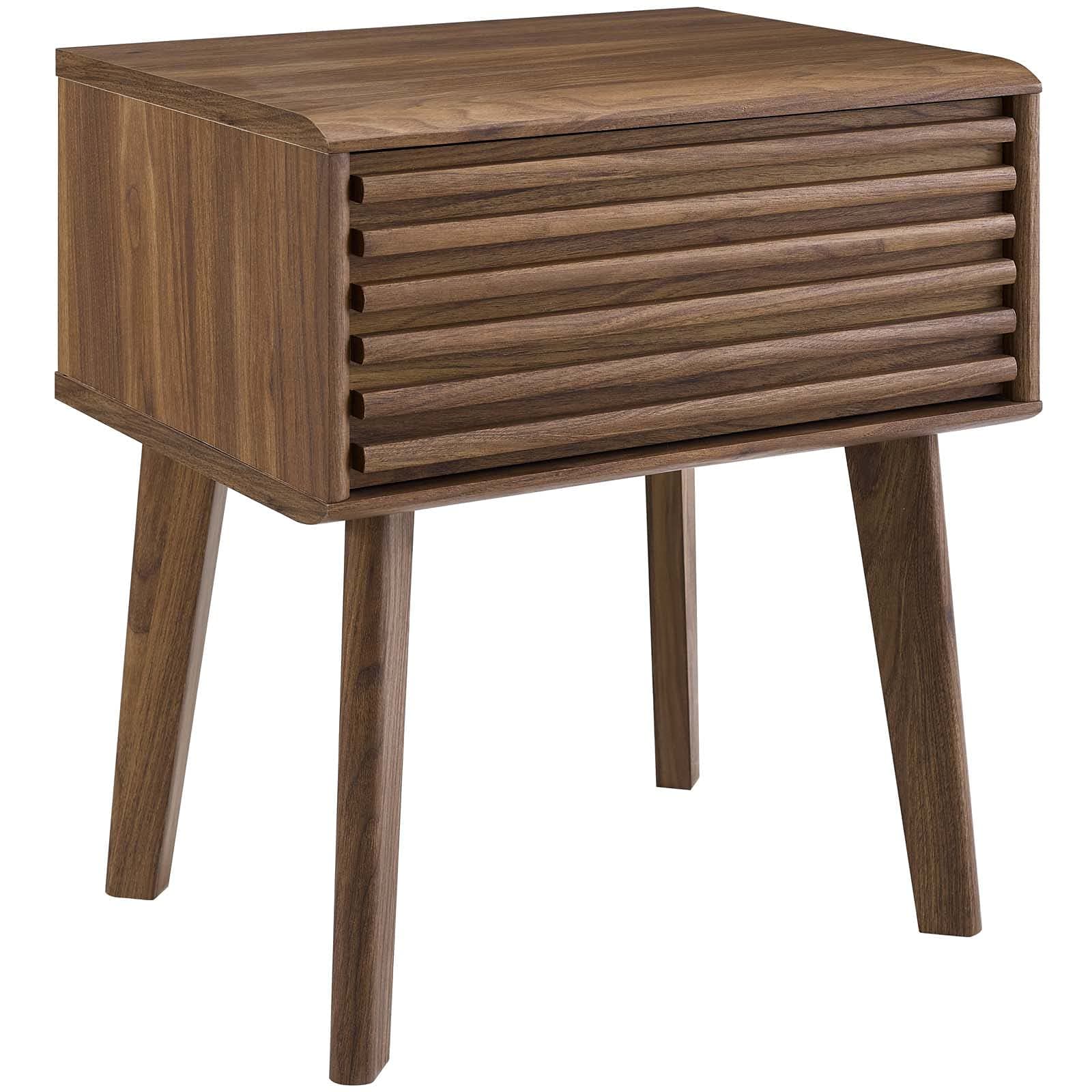 ModwayRender Mid-Century Modern End Table or Nightstand in Walnut