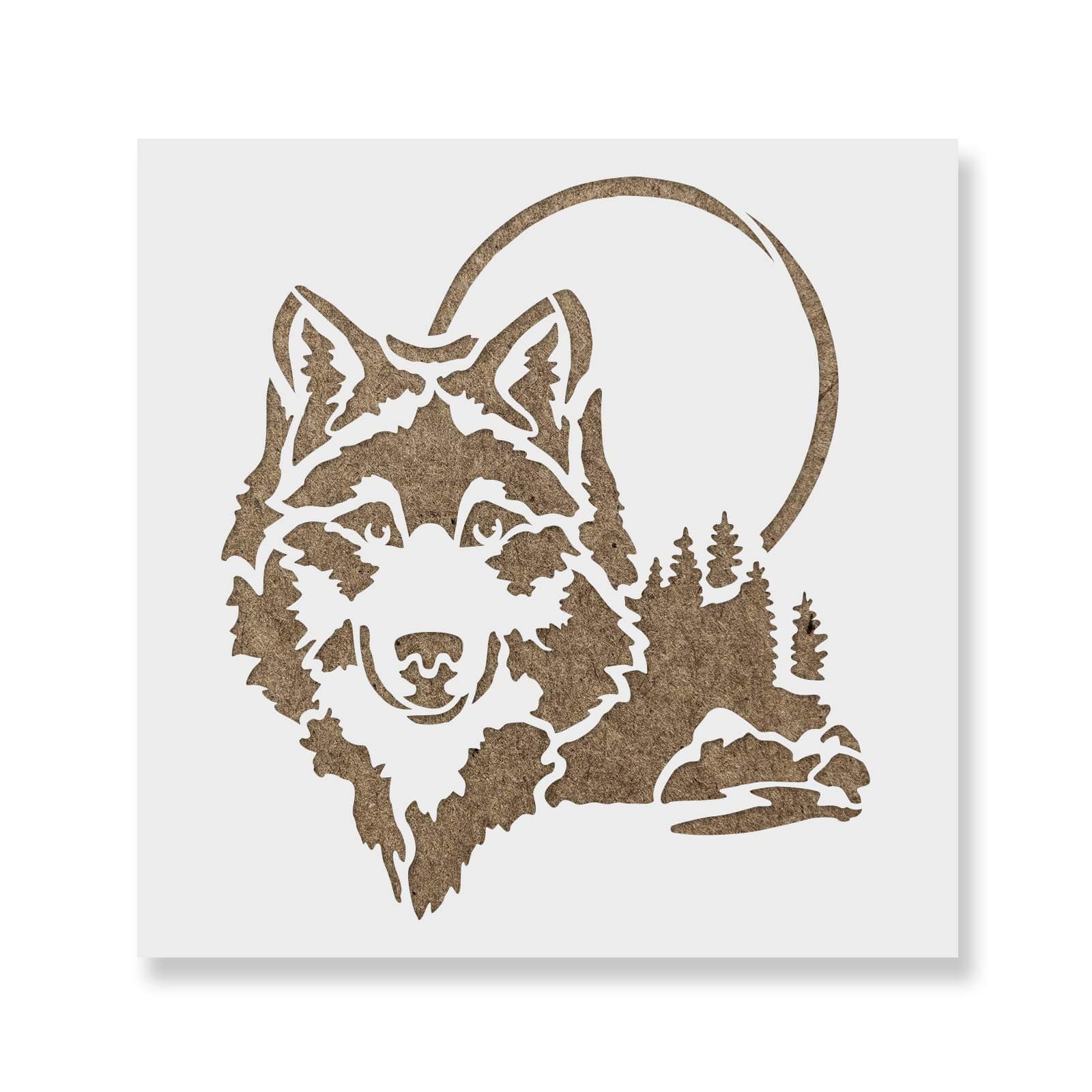 Wolf Head Stencil - Wolf Head Stencil, Wildlife Stencils, Wild Wolf, Wolf Stencil, Painting Stencil