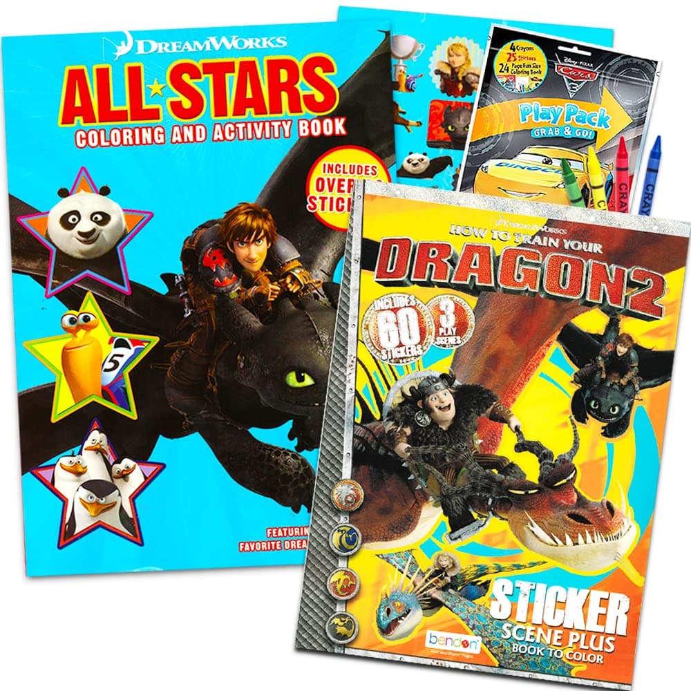 How to Train Your Dragon Ultimate Coloring and Activity Super Set -- 2 Coloring Books, Stickers, Crayons and Play Pack (Party Supplies)