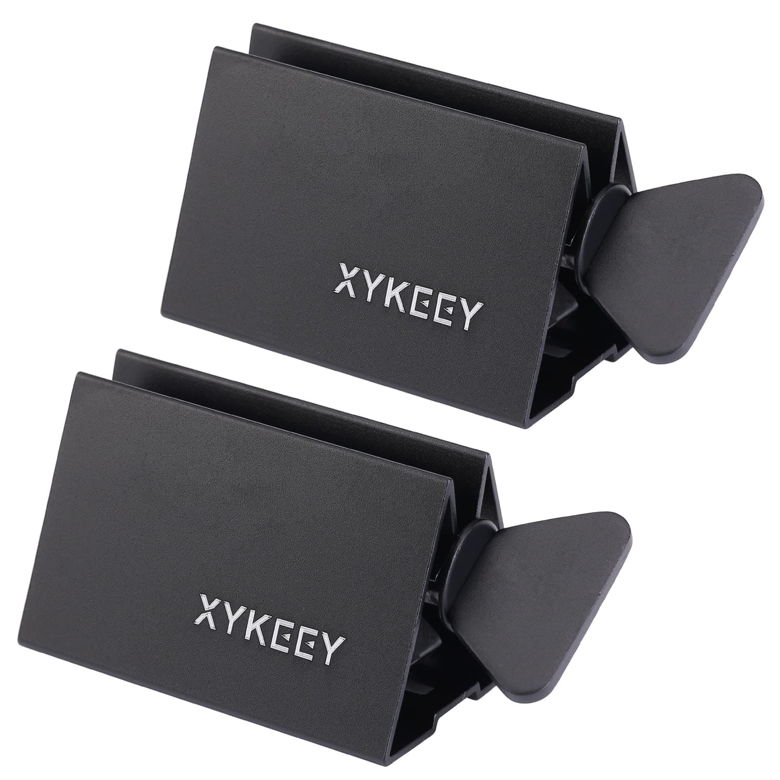 XYKEEY Toothpaste Tube Squeezer - Set of 2 Toothpaste Squeezer Rollers, Metal Toothpaste Tube Wringer Seat Holder Stand (Black)