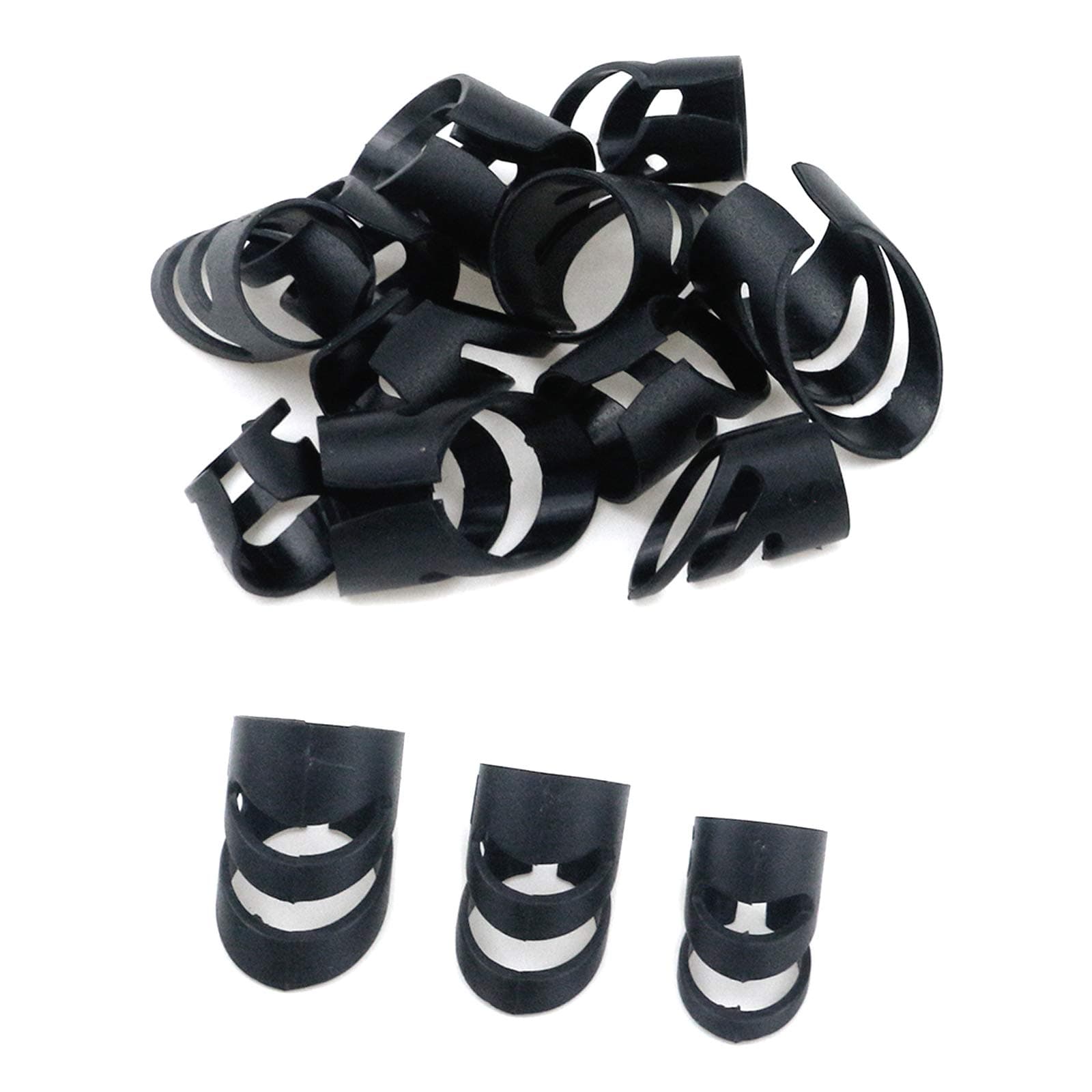 CosharGuitar Picks Adjustable Finger Picks- Small, Medium and Large Size Plastic Thumb Picks forGuitar Bass Banjo Ukulele, 15pcs (Black)