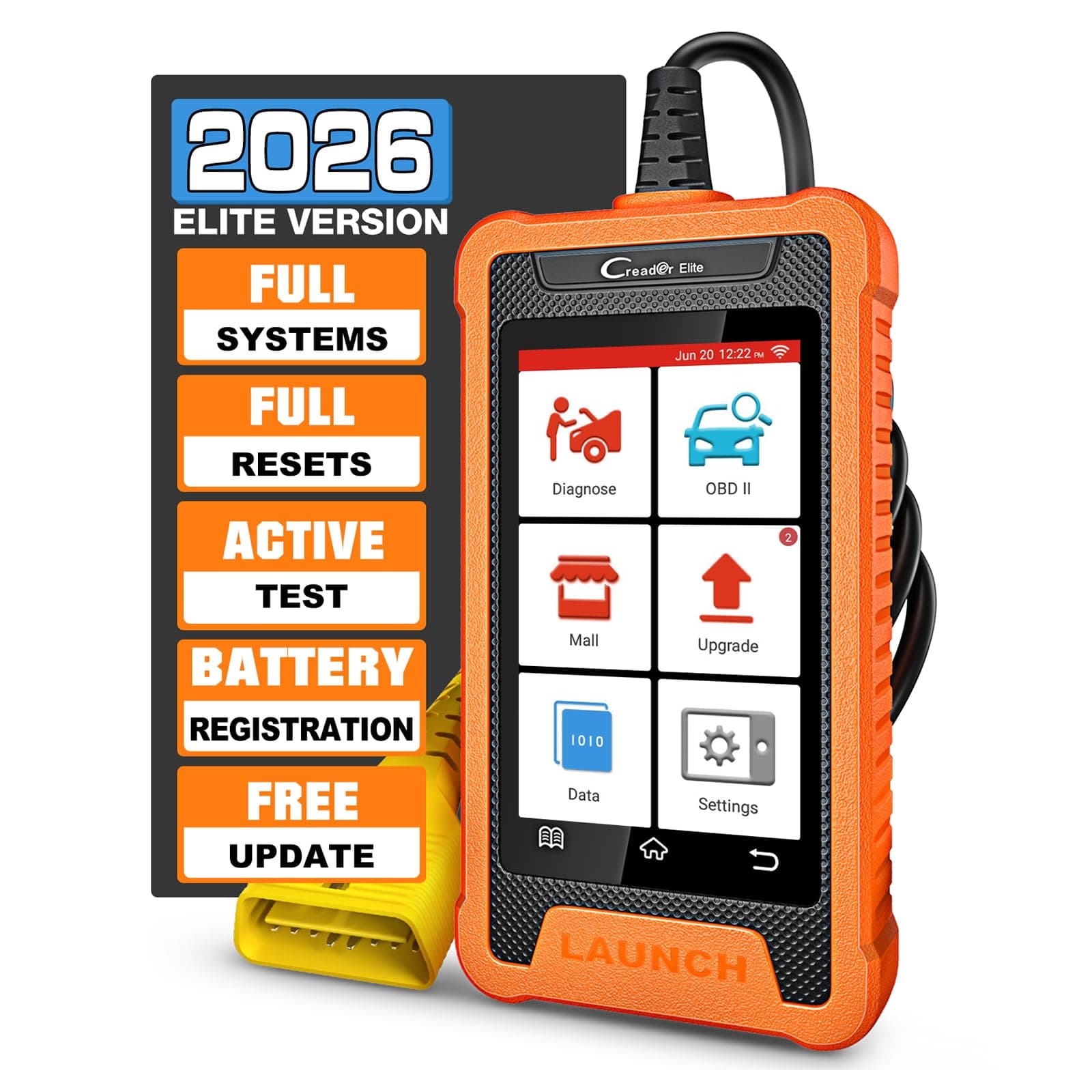 Launch 2024 Creader Elite OBD2 Scanner for Toyota Lexus, Full System Bi-Directional Diagnostic Scan Tool, All Reset Service Code Reader, Battery Registration,ECU Coding, AUTO VIN,Lifetime Fr-ee Update
