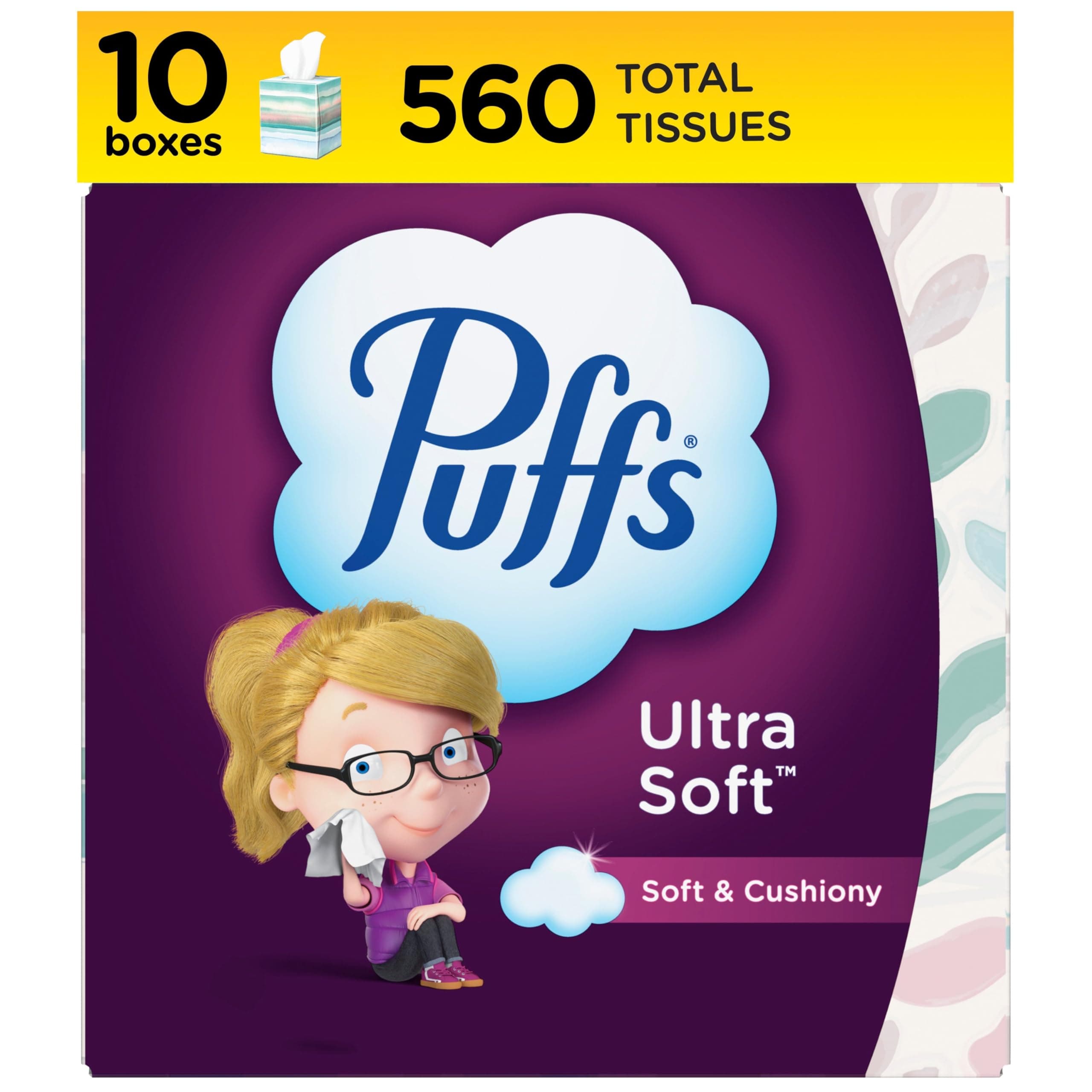 Ultra Soft Non-Lotion Tissues, 10 Cube Boxes, 56 Facial Tissues per box