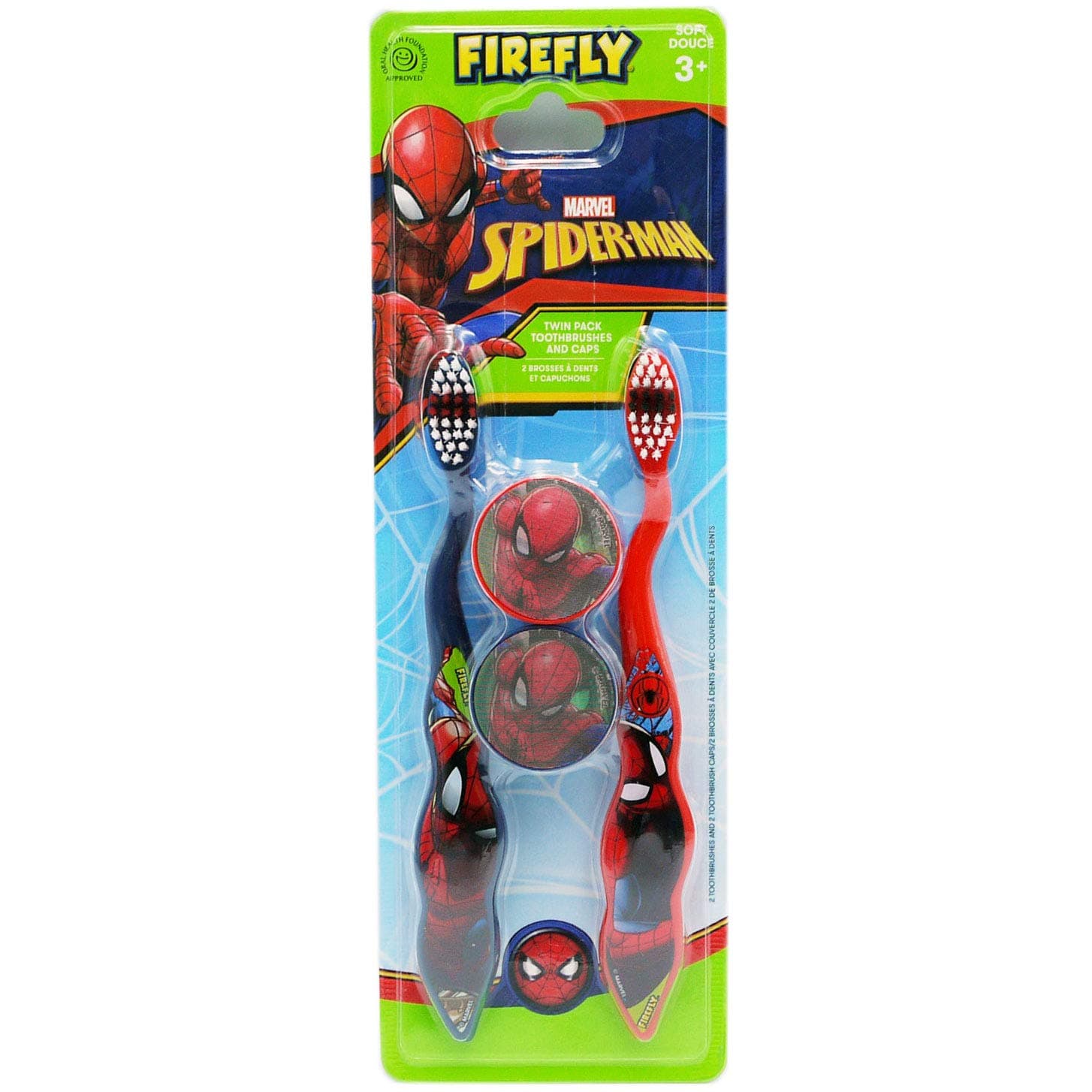 Spiderman Toothbrush Twin & CAPS Multicolor