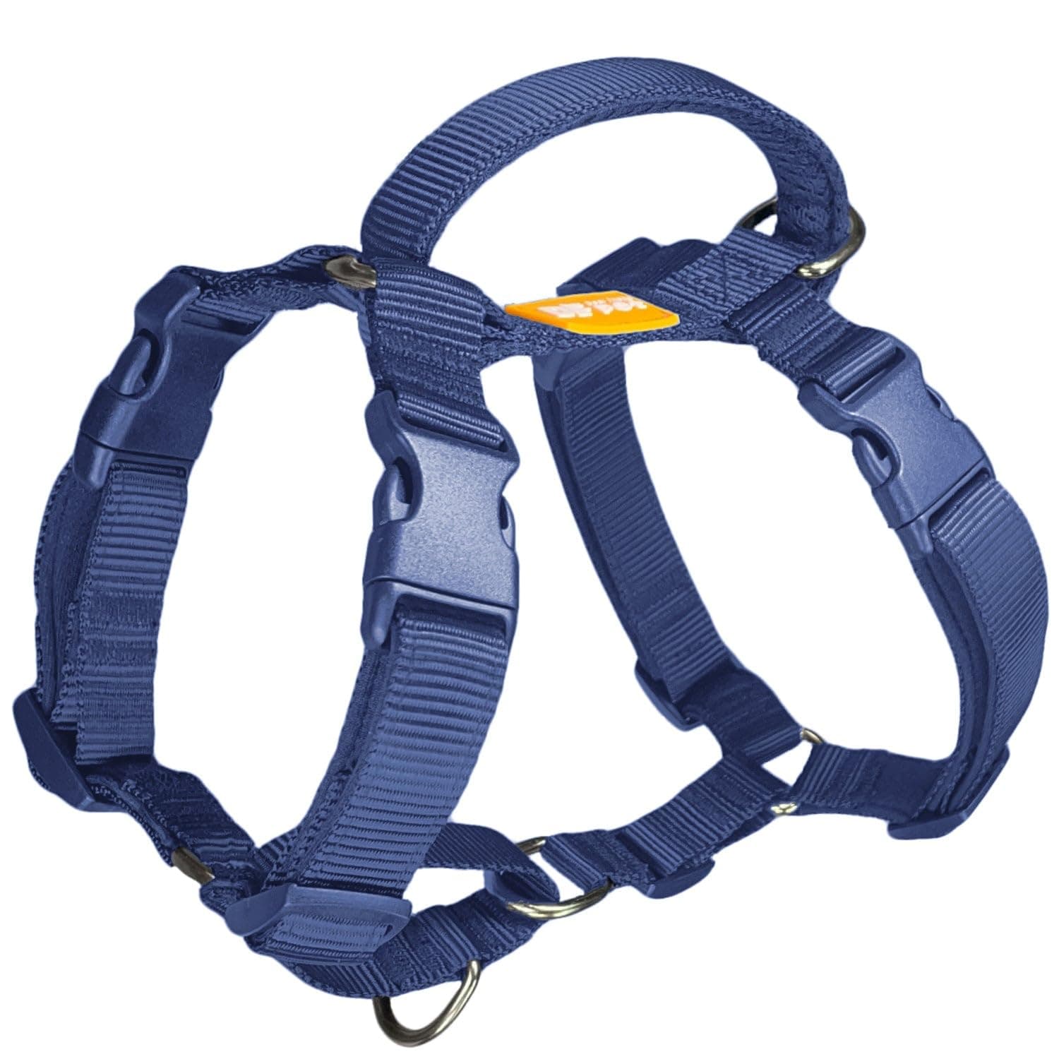 Freedom No Pull Martingale Dog Harness, Ease Grip Safety Control Handle, Escape-Proof 5 Point Customizable Fit Harness with Front Clip, Easy Walking & Training, Navy Blue, Chest 28"-33"