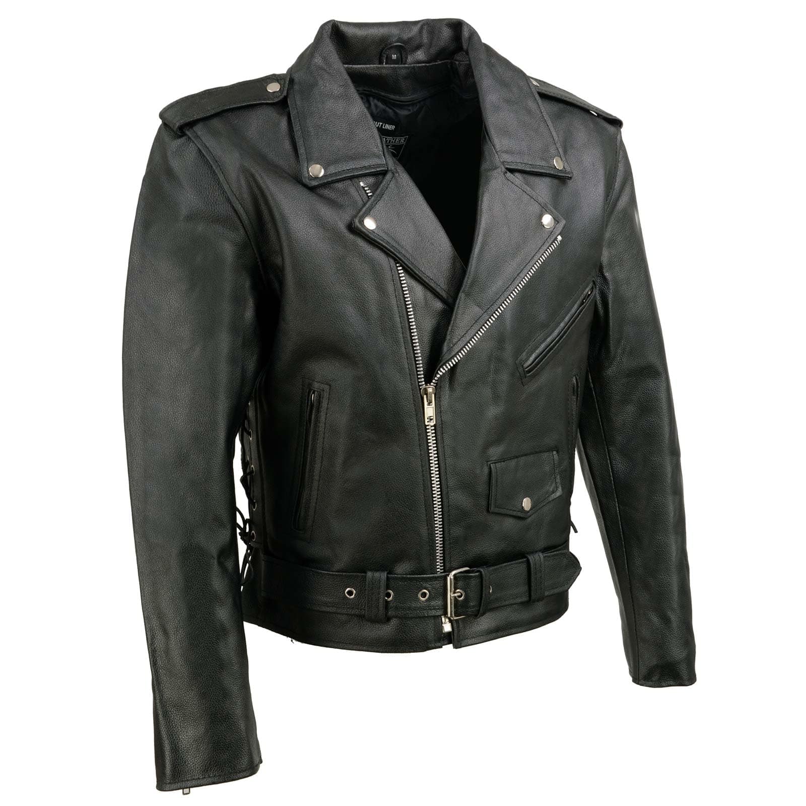 Men's Basic Motorcycle Jacket with Pockets