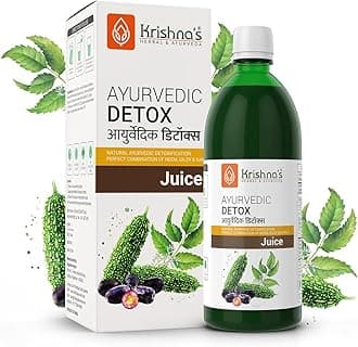 Krishna's Ayurvedic Detox Juice 1000 ml | Ayurvedic Detoxification | Perfect combination of giloy, karela, jamun & neem - (Pack of 2)
