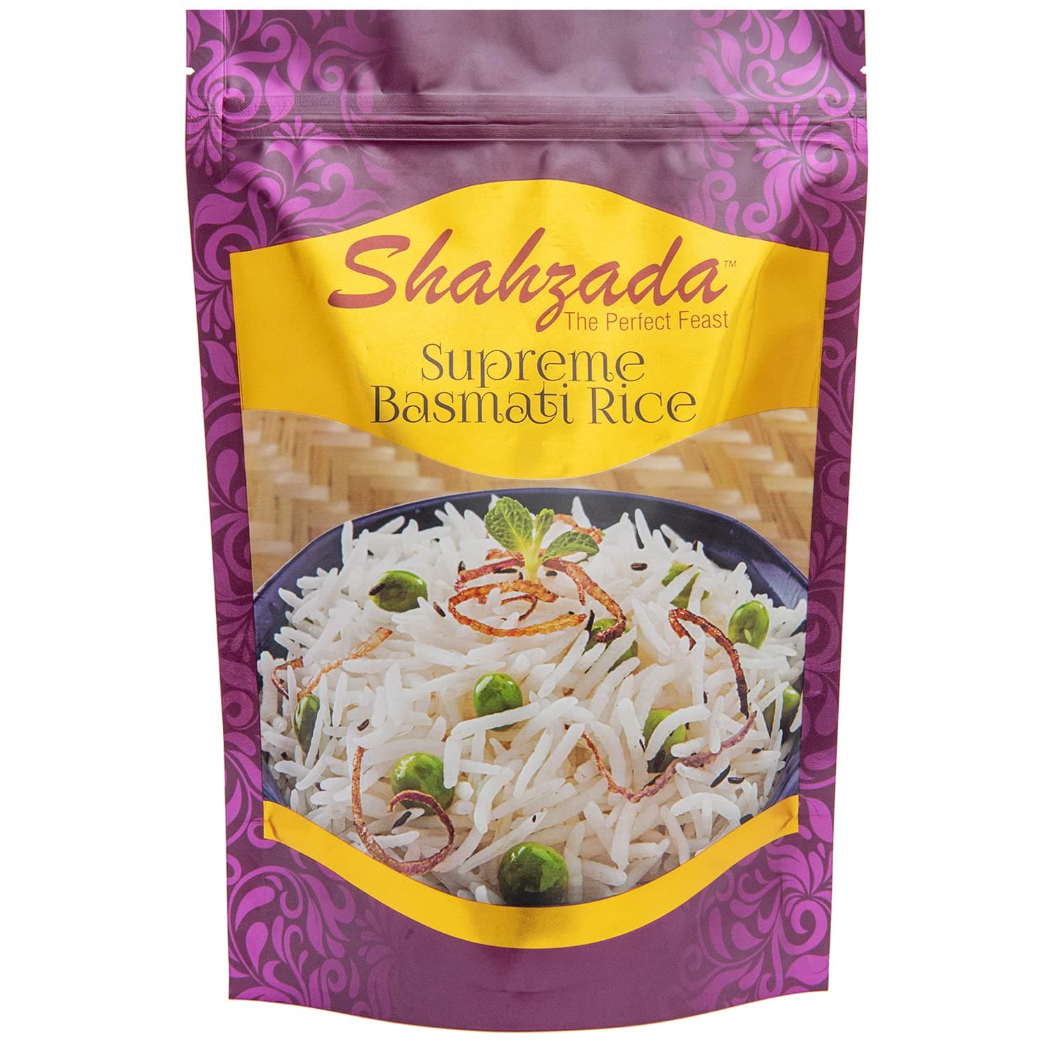 Shahzada Supreme Basmati Rice (02 Lbs.) – Extra Long Grain, Slender and Non-Sticky Grain for Ultimate Dining Experience, Non-GMO, Vegan, Gluten Free, Soy Free, No Cholesterol, Resealable Zip-Lock Bag – Extra Long Grain Basmati Rice 02 Pound Packing