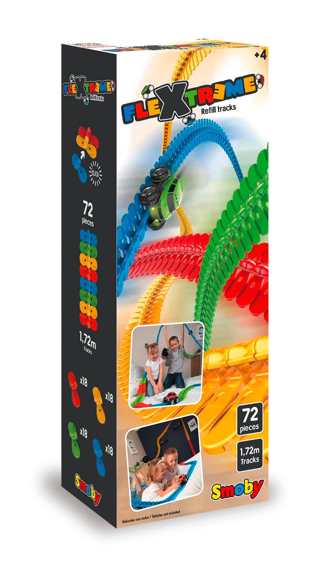 Smoby - FleXtreme - Track Refill - 1.72 m Additional Car Track - 72 Flexible and Adjustable Tracks - 190904