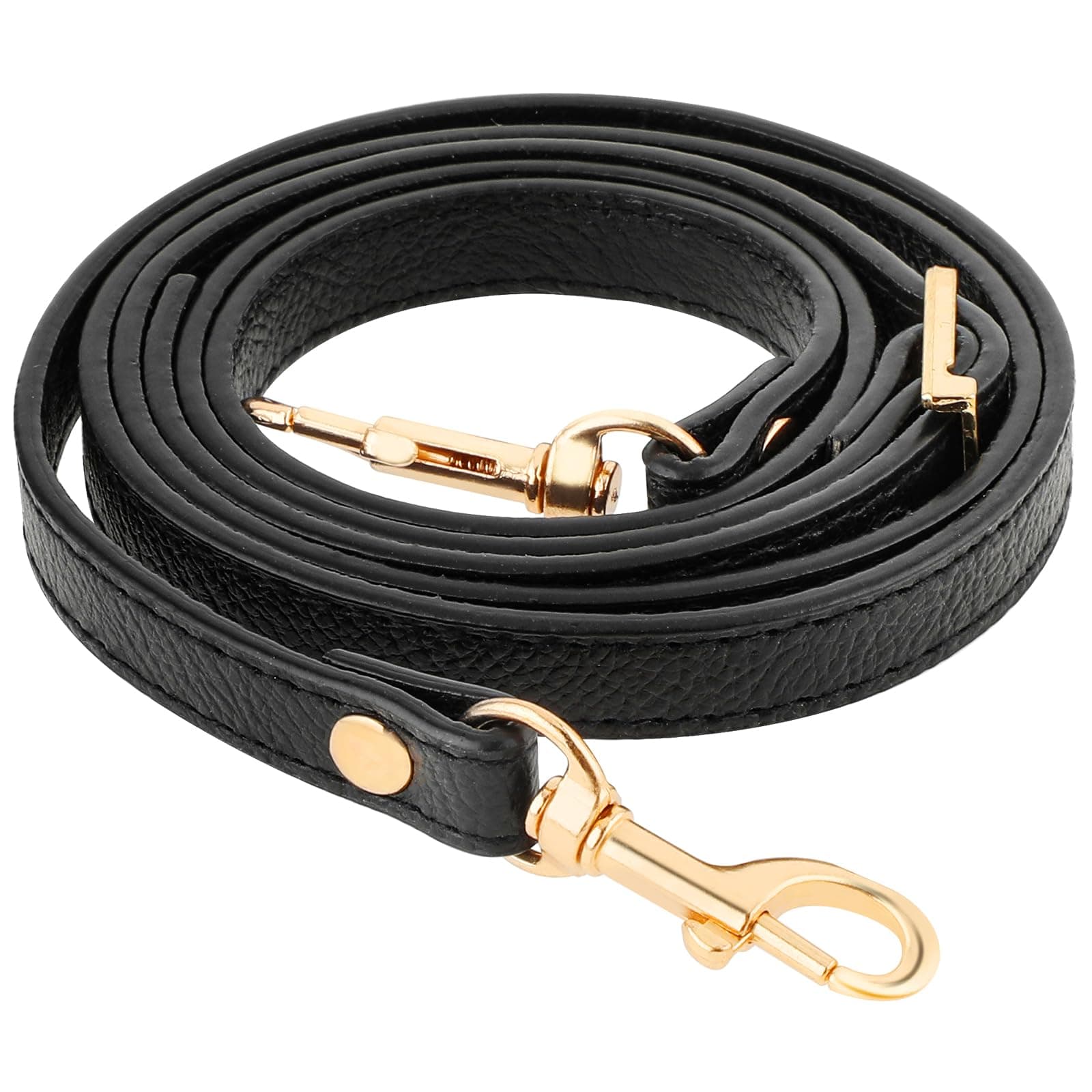 Leather Shoulder Strap Replacement with Buckle 41-47 Inches Adjustable Leather Belt for Purse Crossbody Bag Handbags(Gold Buckle)