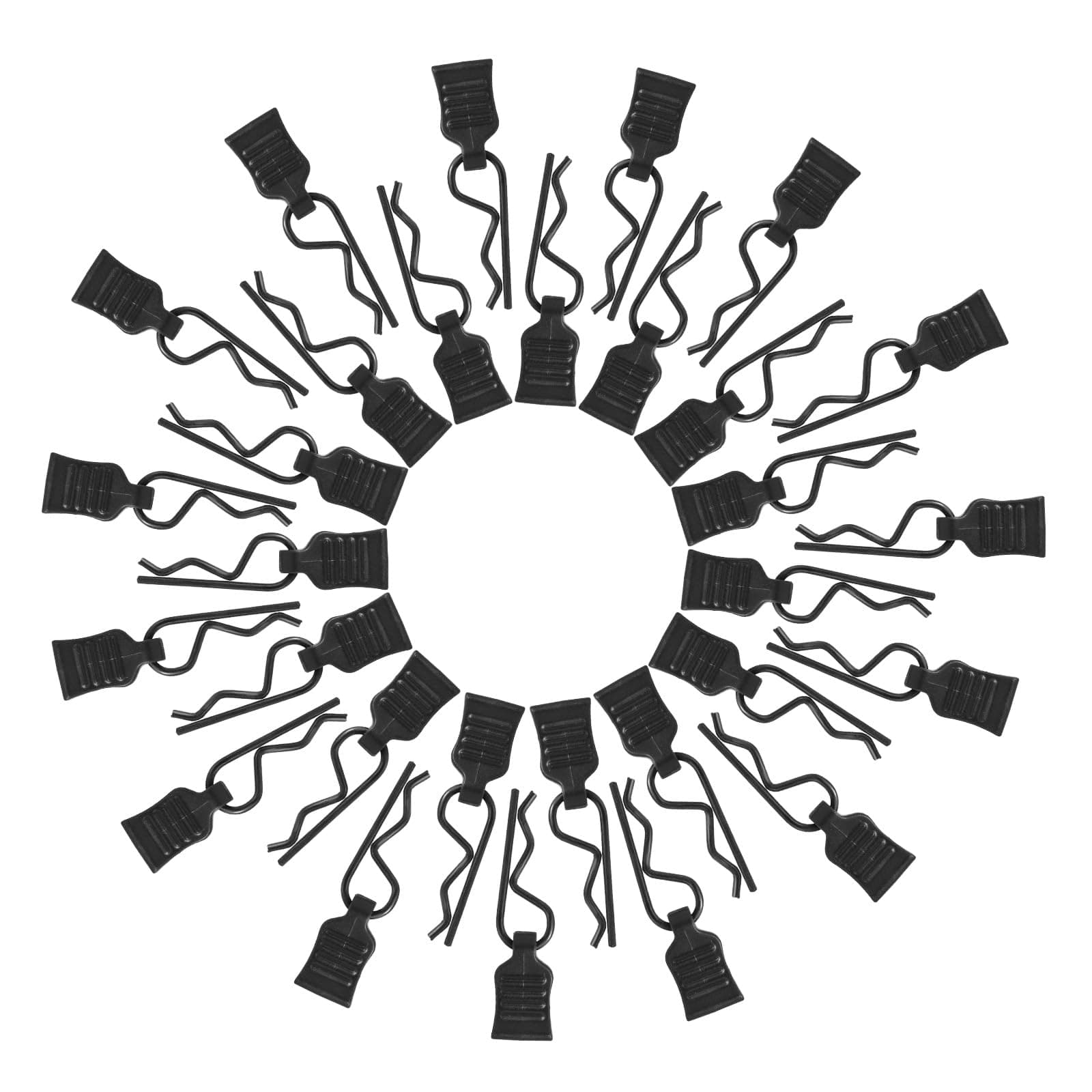 30pcs RC Body Clips with Pull Tabs, RC Car Body Clips Car Pins Replacement Parts for Redcat HPI Himoto HSP Exceed Traxxas RC 1/12 1/14 1/16 Scale Car Shell SCX24 TRX4M Parts Truck Buggy