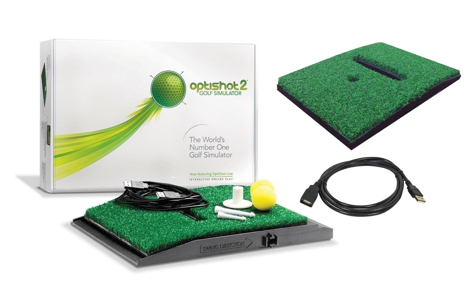 OPTISHOT 2 Golf Simulator (Mac & PC) Bundle | Includes Extra Replacement Turf and 15ft USB Extension Cable