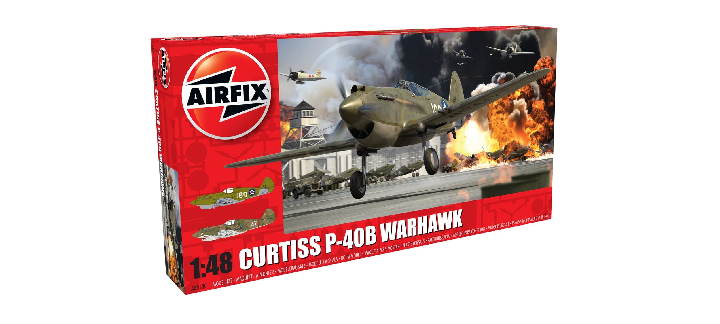 Model Set - A05130A Curtiss P-40B Warhawk Model Building Kit - Plastic Model Plane Kits for Adults & Children 8+, Set Includes Sprues & Decals - 1:35 Scale Model
