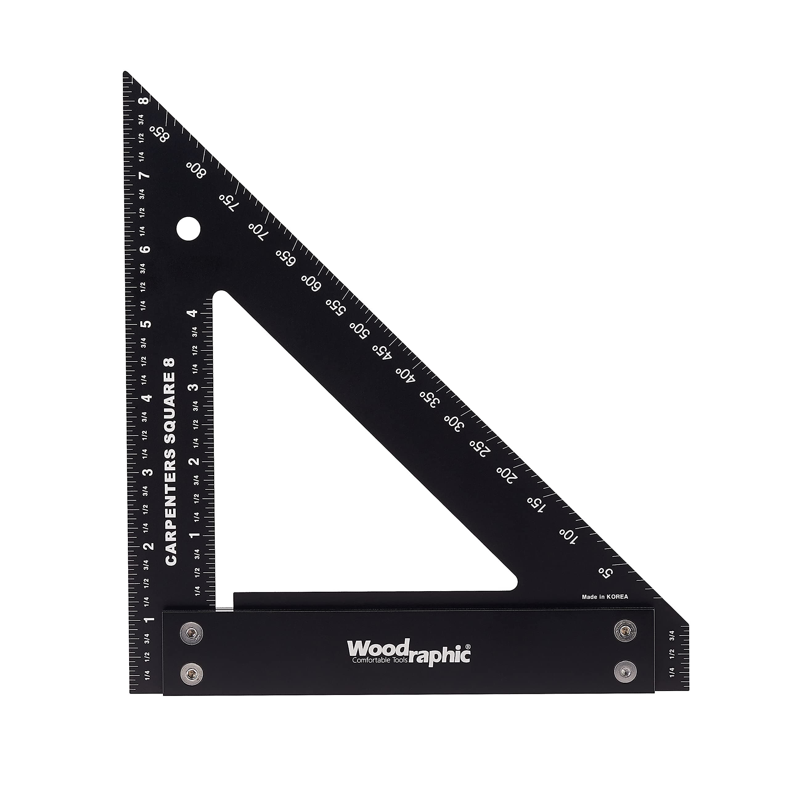 Professional Carpenter Square Layout Tools Framing Woodworking Rafter Angle Guaranteed Ruler for Measuring and Marking Tool Carpentry Use - Aluminium/Angle Scale/Easy-Read - 8 Inch Imperial