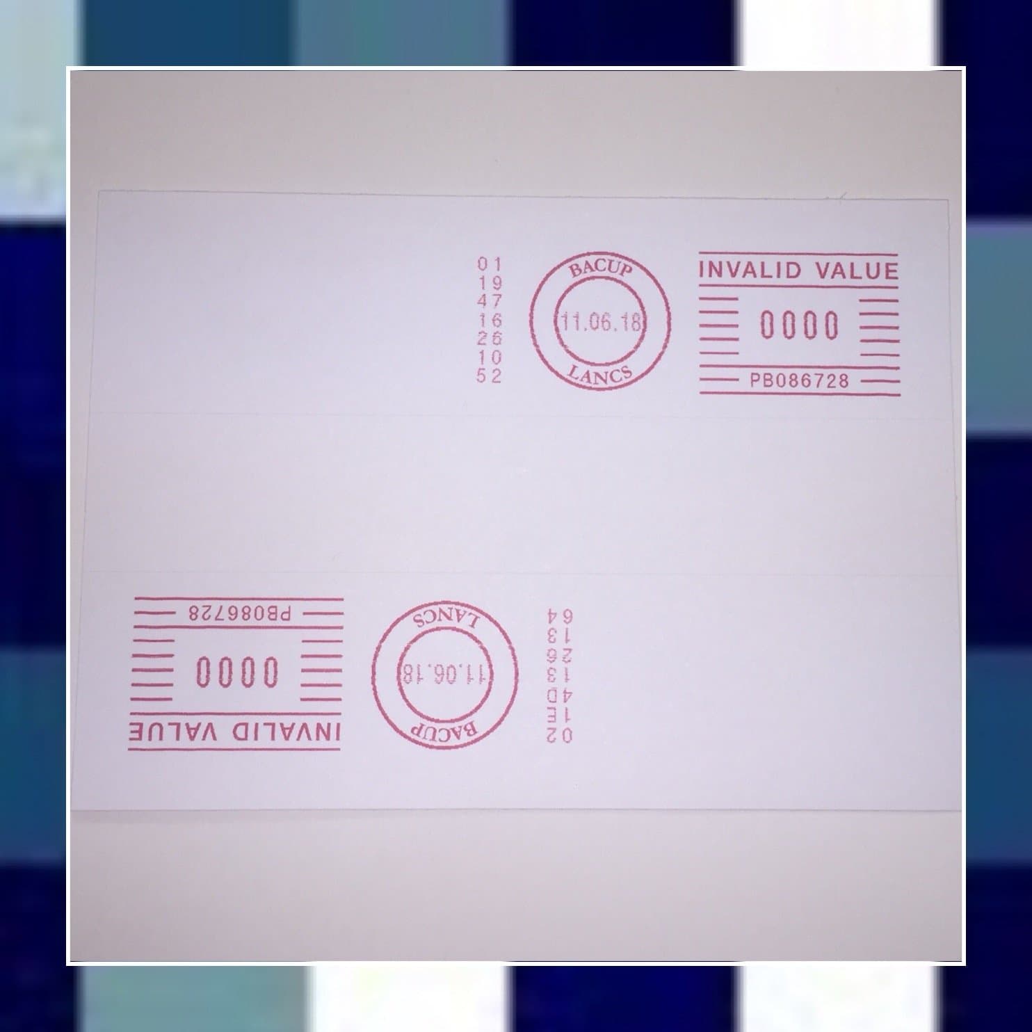 Franking Labels 500 sheets 2 Labels Per Sheet White Label Size 140mm x 38mm x 2 = 1000 Labels Total