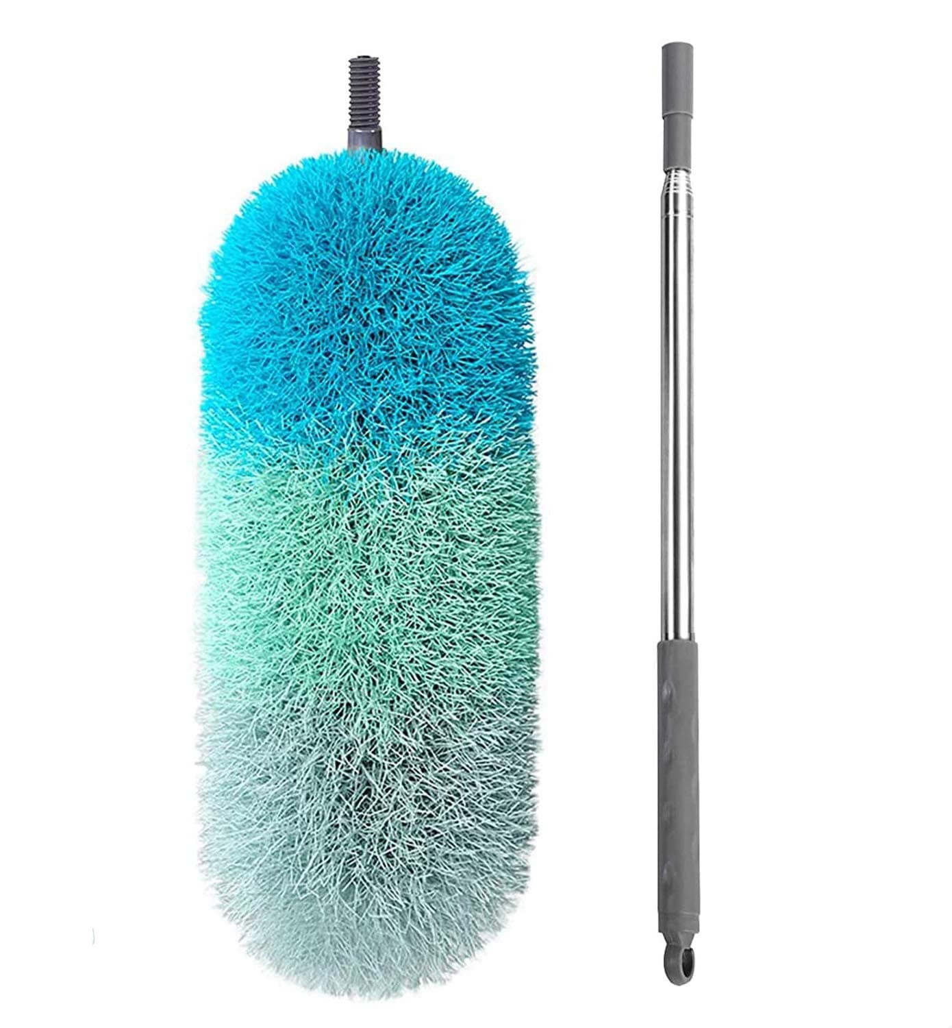 BOOMJOYMicrofiber Telescoping Duster, 250cm Extendable, Scratch-Resistant Cover, Stainless Steel Pole, Detachable Bendable Head, Washable, Green