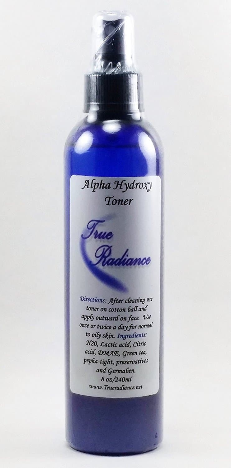 True Radiance AHA Toner is AHA (alpha hydroxy acid) solution that is formulated to refine pores, remove dead skin, tightening the skin to leave it smooth, clear, and firm PARABEN FREE 8 oz toner.