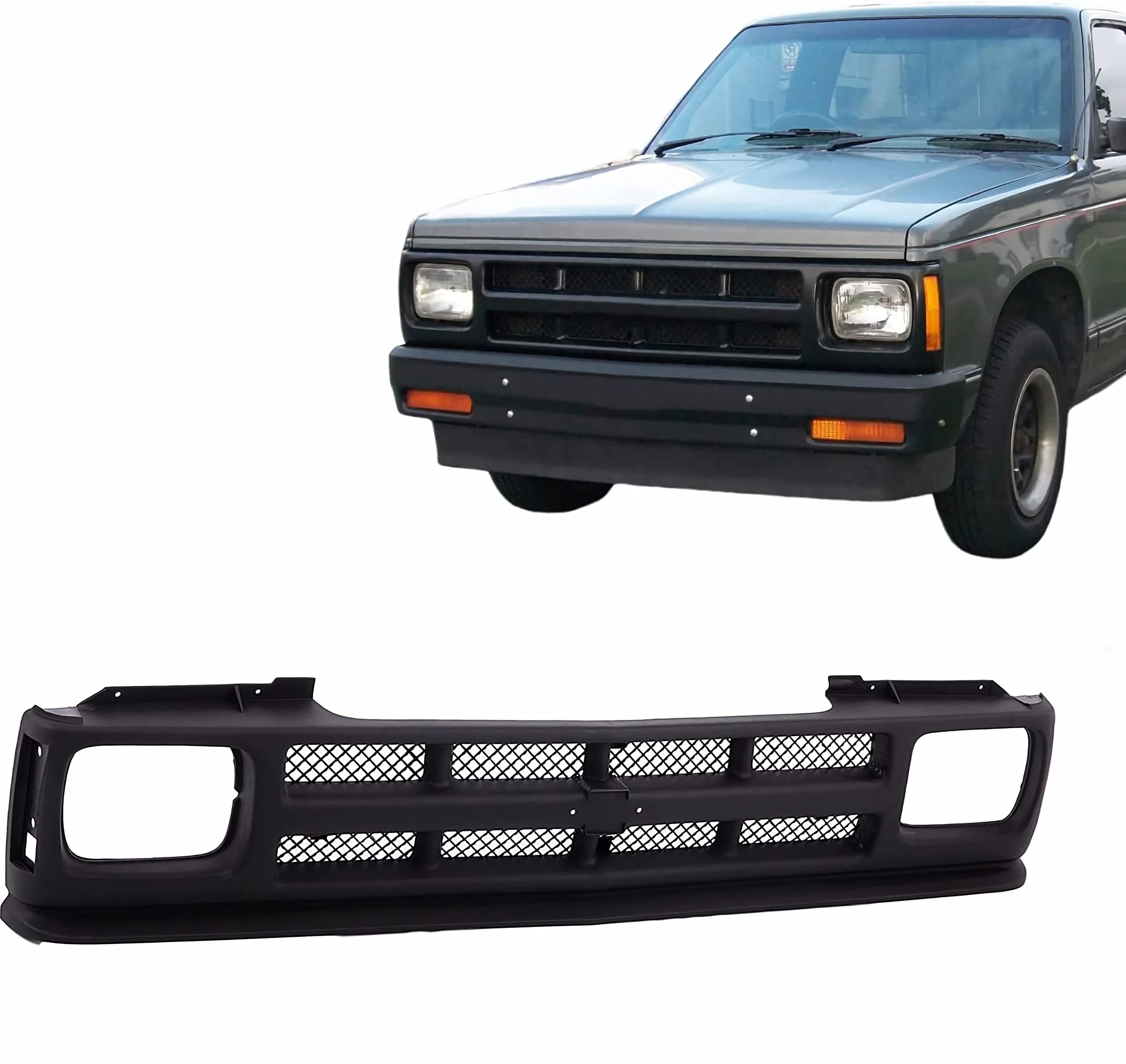 Front Upper Black Mesh Grille Grill Compatible For 1991-1994 Chevy S10 Pickup Truck S10 Blazer Tahoe SUV Fits GM1200143 12384611