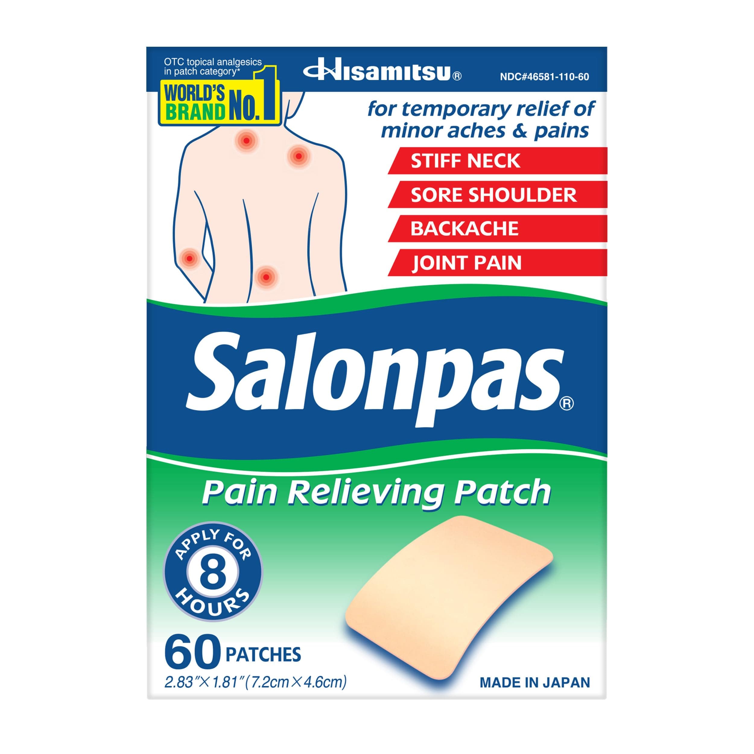 Salonpas Pain Relieving Patch, 60 Count (Pack of 1)