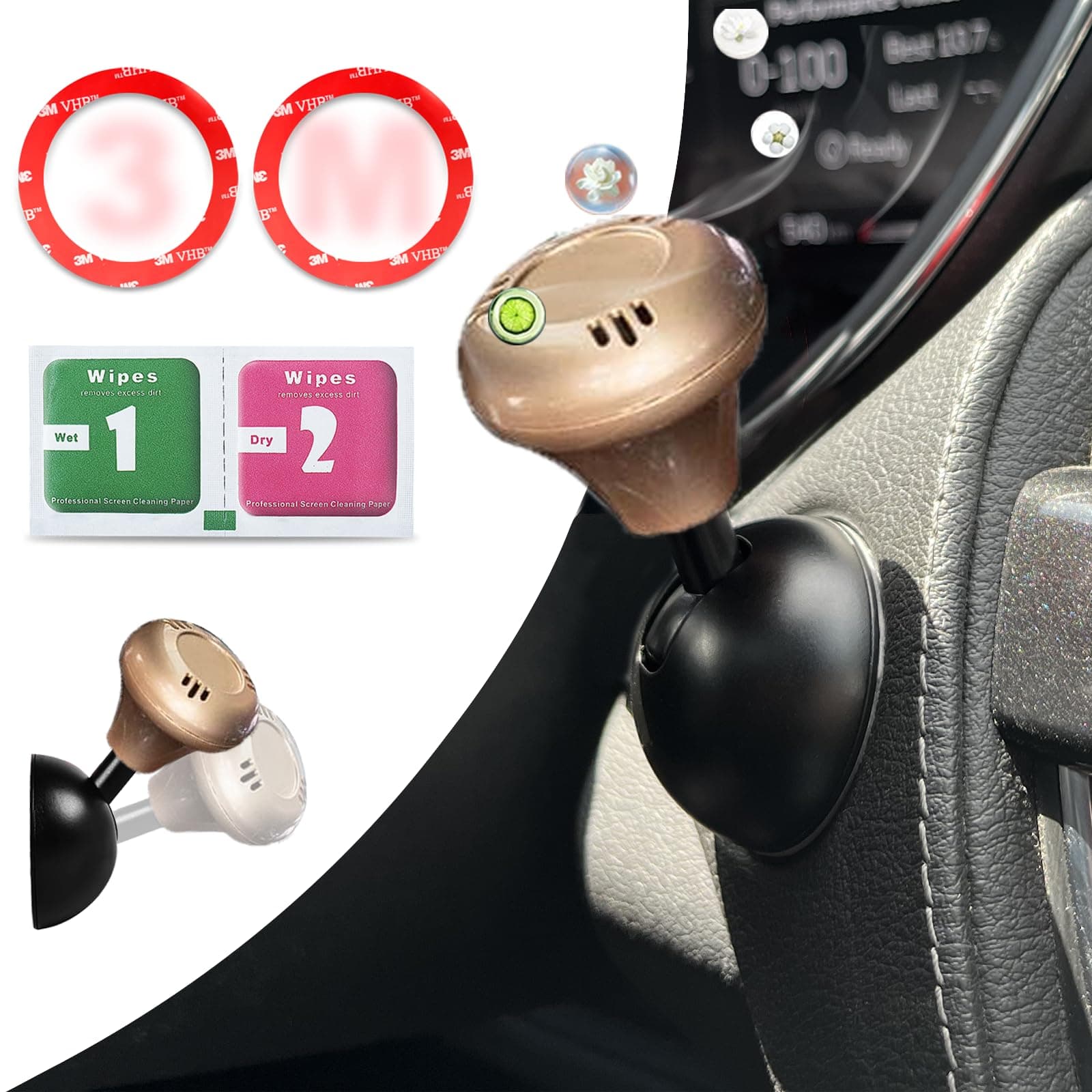 Aromatherapy | Car Joystick Push Start Button Cover, Metal Push to Start Accessories, Car Starter Engine Start Stop Button Cover, Cool Car Accessories Interior Decor Push to Start Button Rocker,Glod