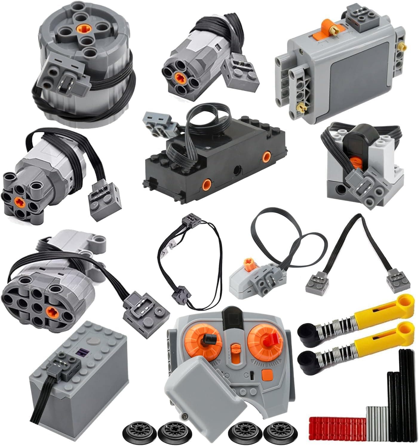 SEEMEY 32Pcs Power Function Kit Set Motor Battery Infrared-Remote-Control Receiver Train Adjustable Speed ​​Motor Parts, pieces Compatible with Lego Technic-Parts