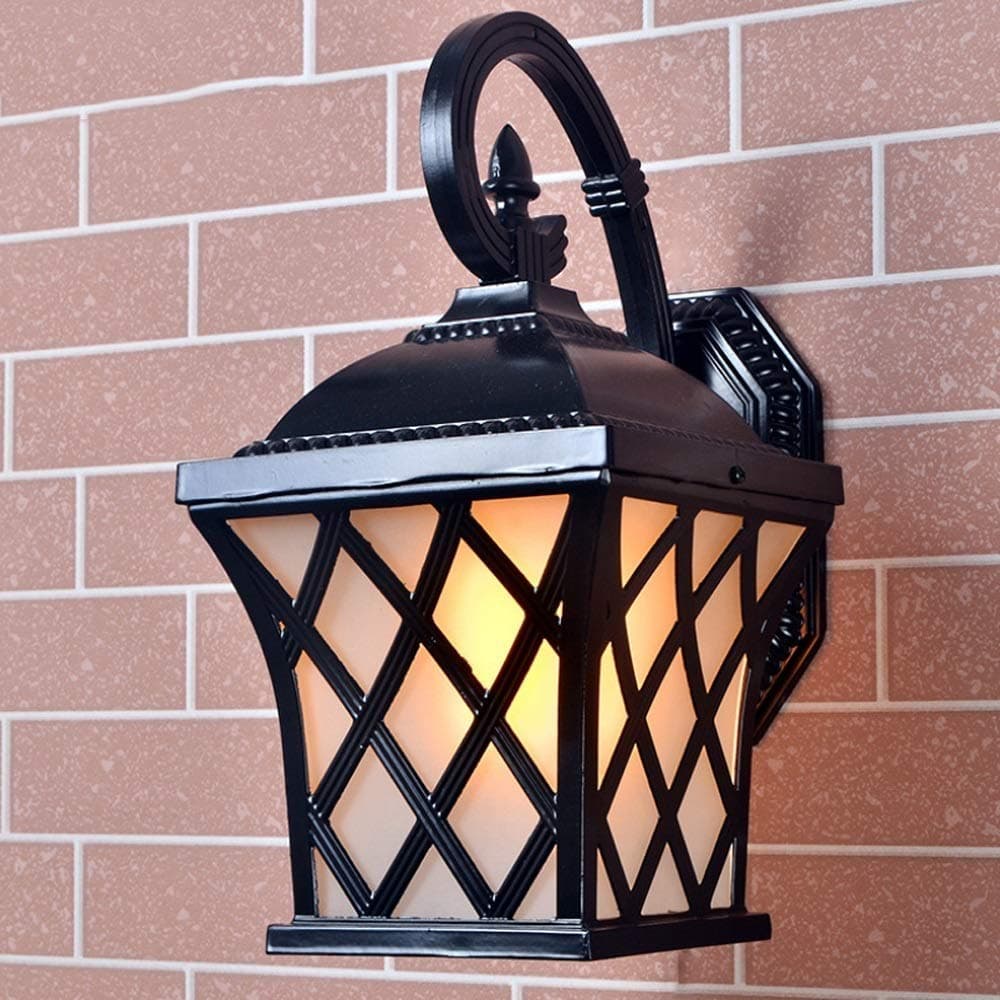 Aaedrag E27 Bulb Up Down Lights Garden Landscape Lights Coach Yard Aluminum Waterproof Wall Lamp Outdoor Retro Glass Lantern Black Bronze Wall Lamp Exterior Garage Wall Sconces Porch Light