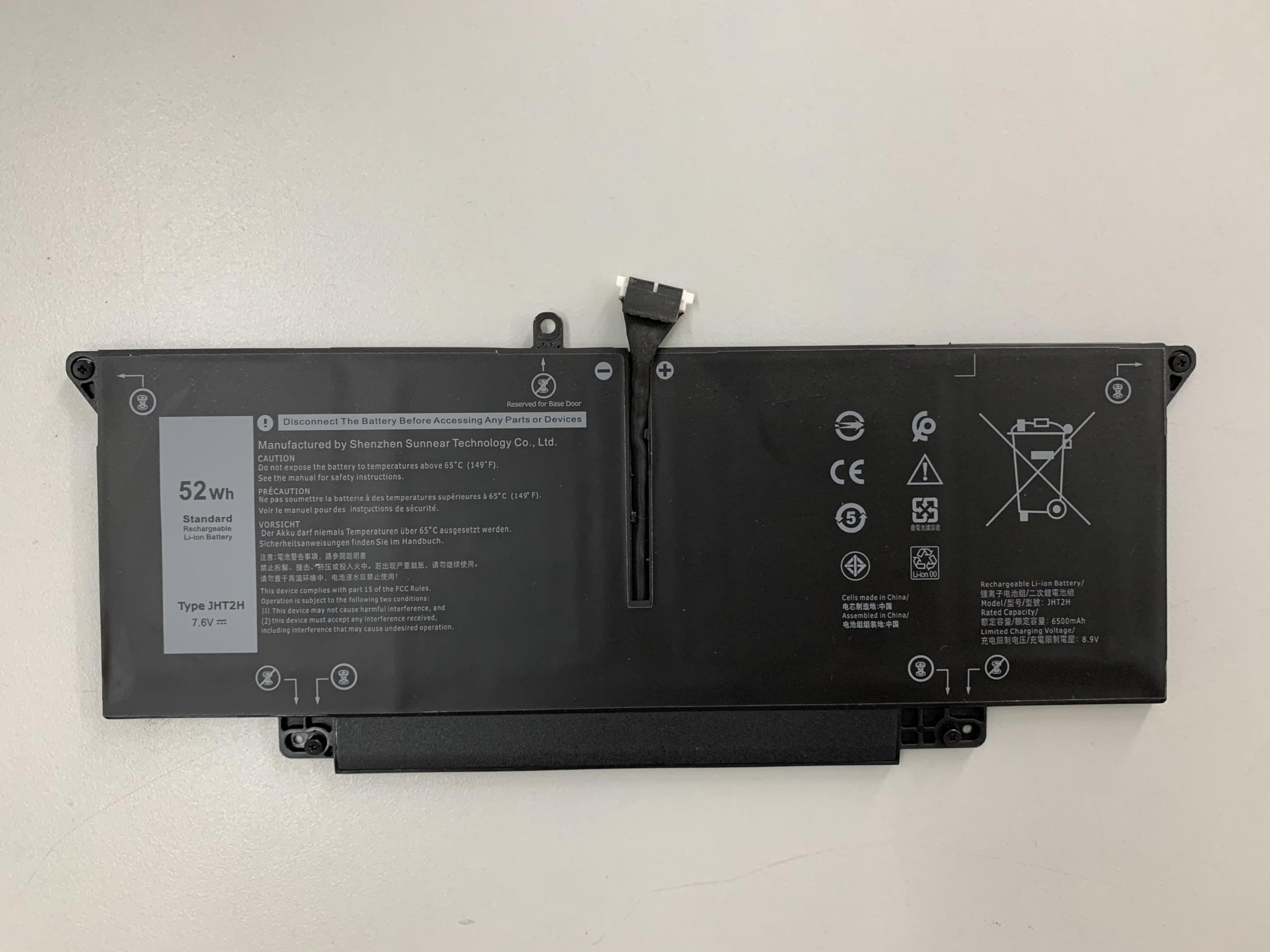 JHT2H Battery for Dell Latitude E5250 Latitude E5270 3 Cell Li-Ion 09P4D2 9P4D2 05TFCY 0YD8XC