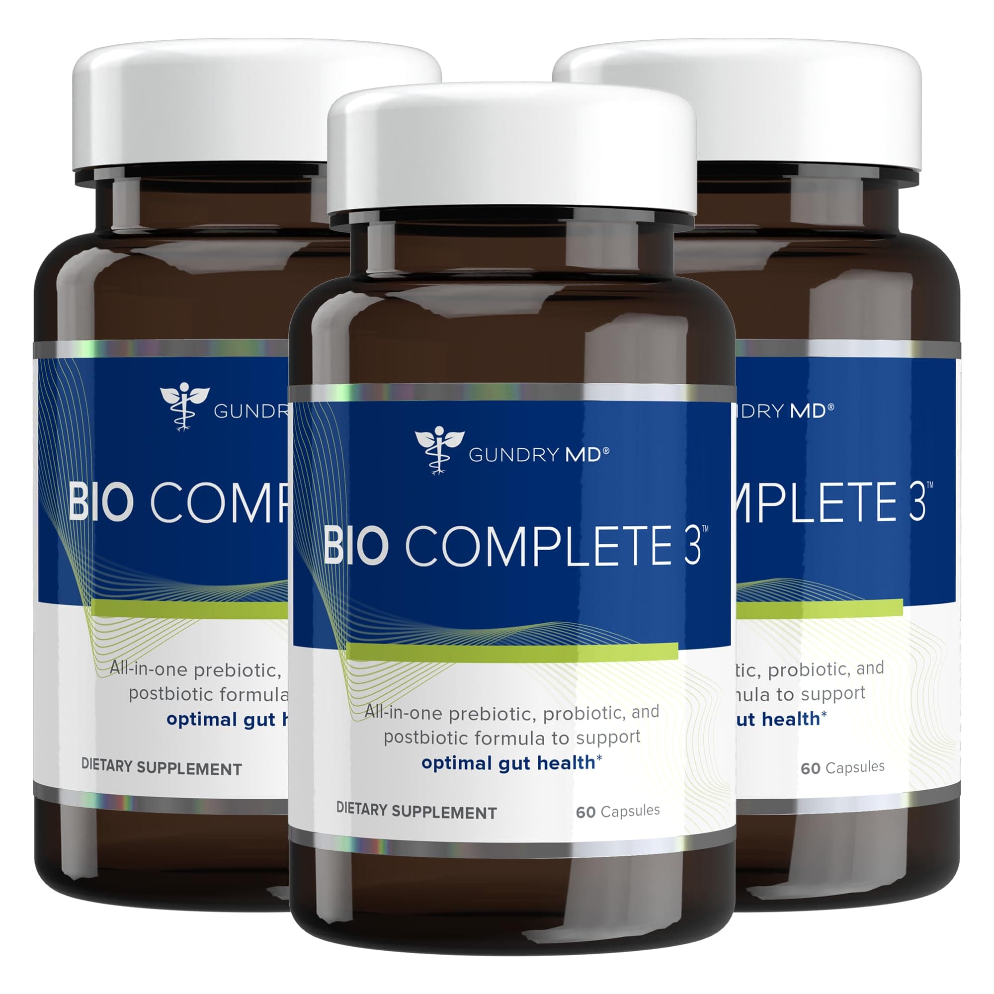 Bio Complete 3 - Prebiotic, Probiotic, Postbiotic to Support Optimal Gut Health, 30 Day Supply (90 Day Supply)