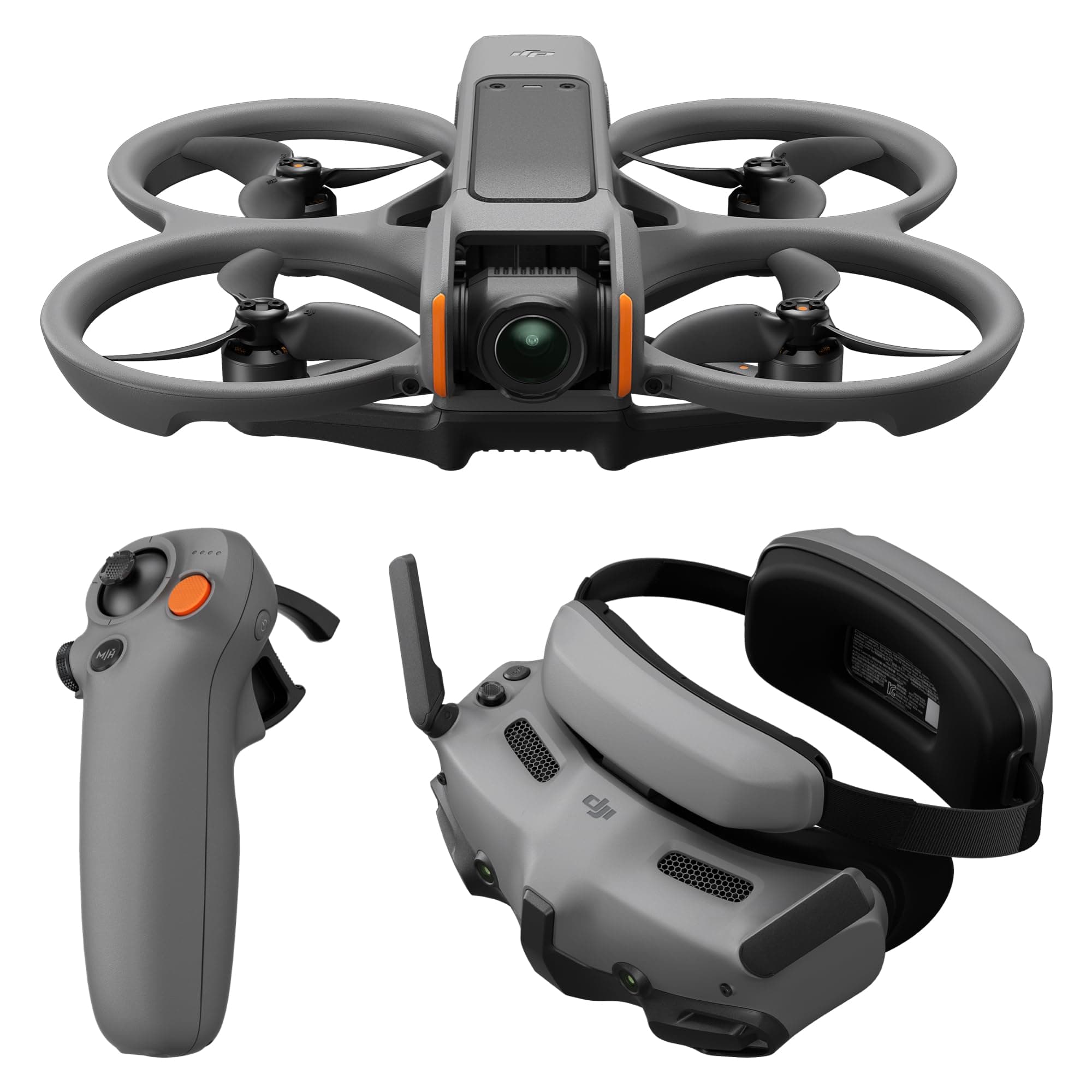 Avata 2 Fly More Combo (1 Battery), FPV Drone with Camera 4K, Immersive Experience, Built-in Propeller Guard, Easy Flip/Roll, Goggles 3 and RC Motion 3 Included, POV Content Camera Drone, Black