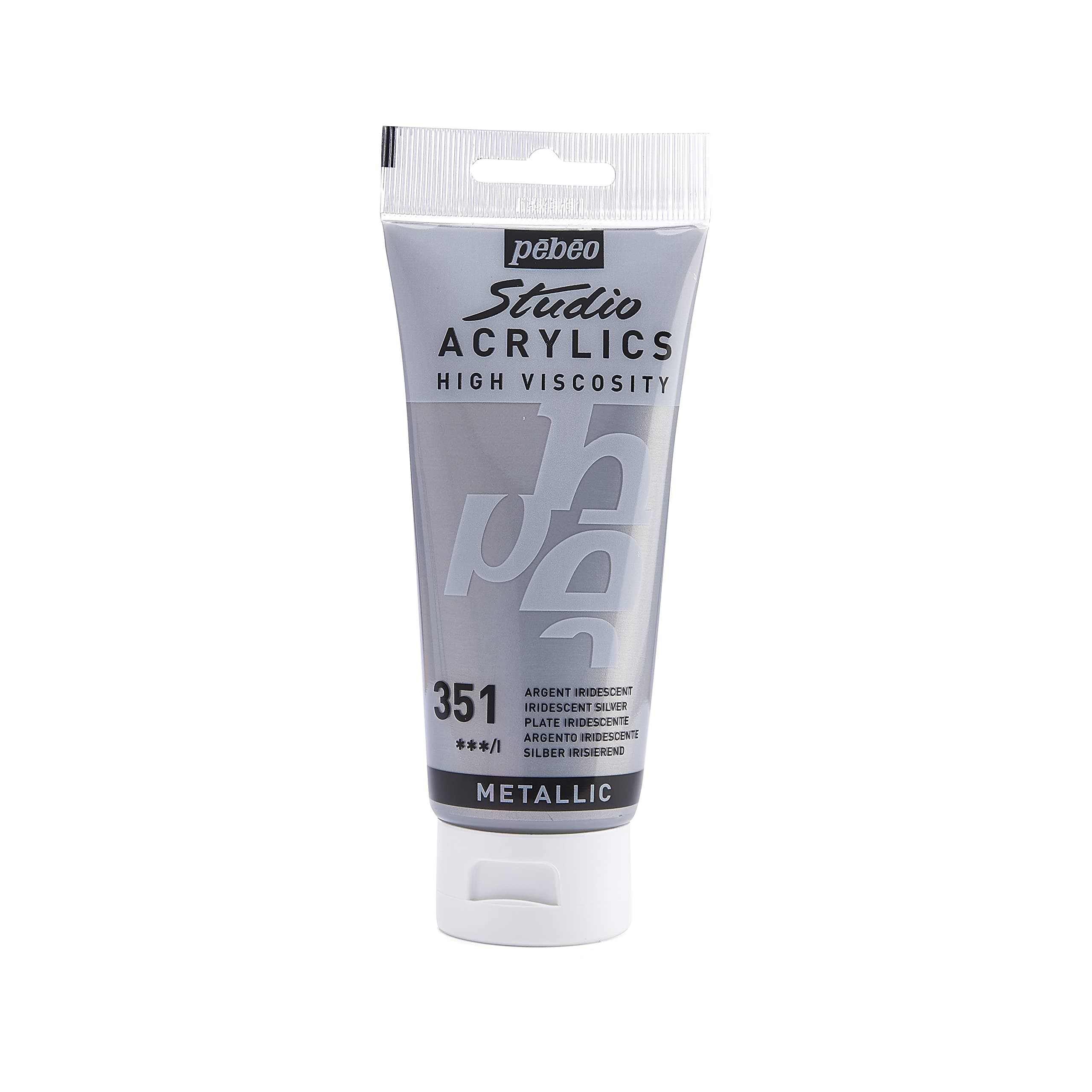 PEBEO 100 ml Studio Acrylic Paint, Iridescent Silver