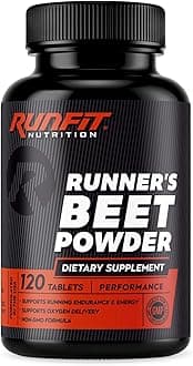 Runner's Beet Powder - Boosts Energy, Endurance & VO2 Max - Natural, Healthy & Long-Lasting Organic Beetroot Powder - Run Faster for Longer - 120 Tablets