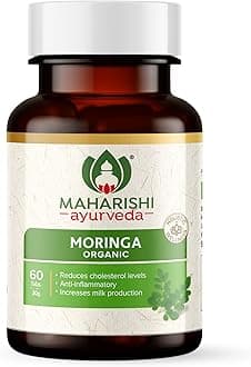 Organic Moringa Tablets 500 MG | Immunity Booster | 100% Organic | Healthy Digestion & Appetite | Reduces Cholestrol Level & Anti Inflammatory 60 Tablets | Pack of 1