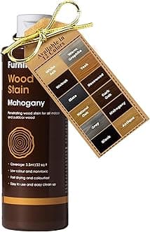 Furniture Clinic Wood Stain (Mahogany) – Fast Drying, Highly Concentrated, and Easy-to-Apply Wood Stain for All Indoor & Outdoor Wood – Water Based & Non-Toxic – 1L