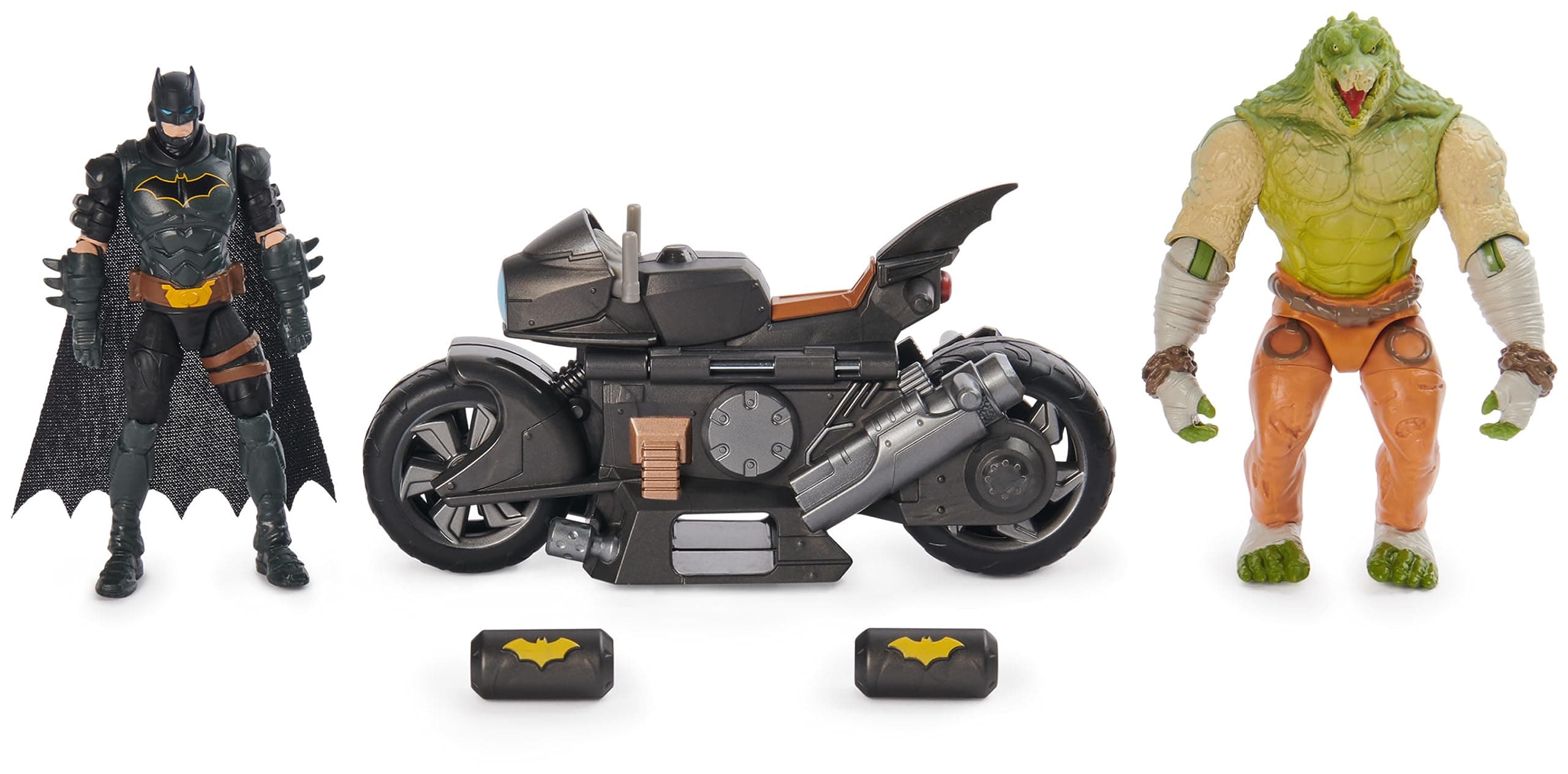 Batman Transforming Batcycle Battle Pack with Exclusive 10-cm Killer Croc and Batman Action Figure, Kids’ Toys for Boys and Girls Aged 4+