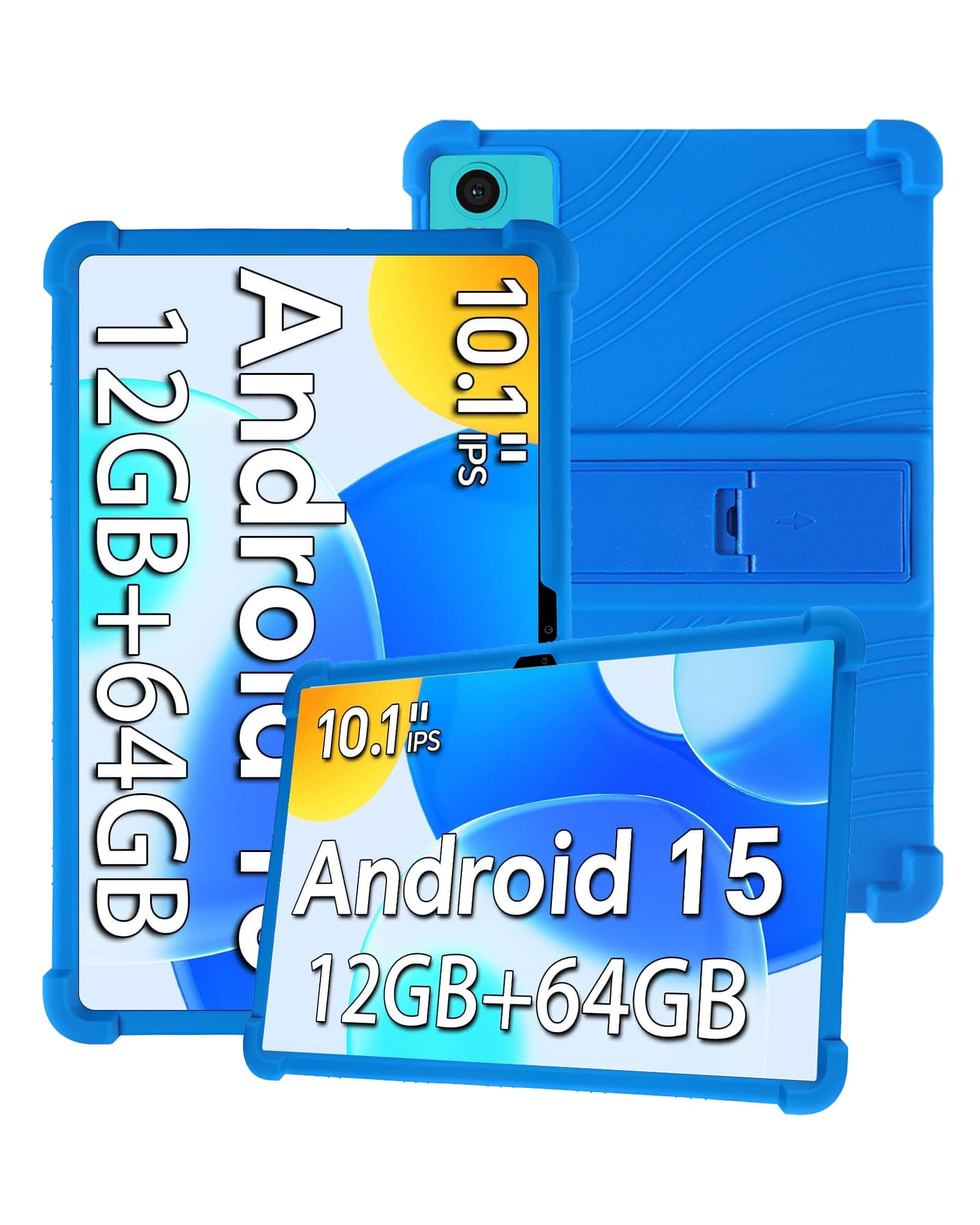 Silicone Tablet Case for TECLAST P30 10.1 inch Android 15 Tablet with Full Coverage, Shockproof, Anti-scratch, Adjustable Stand, and Soft Silicone Cover,Blue