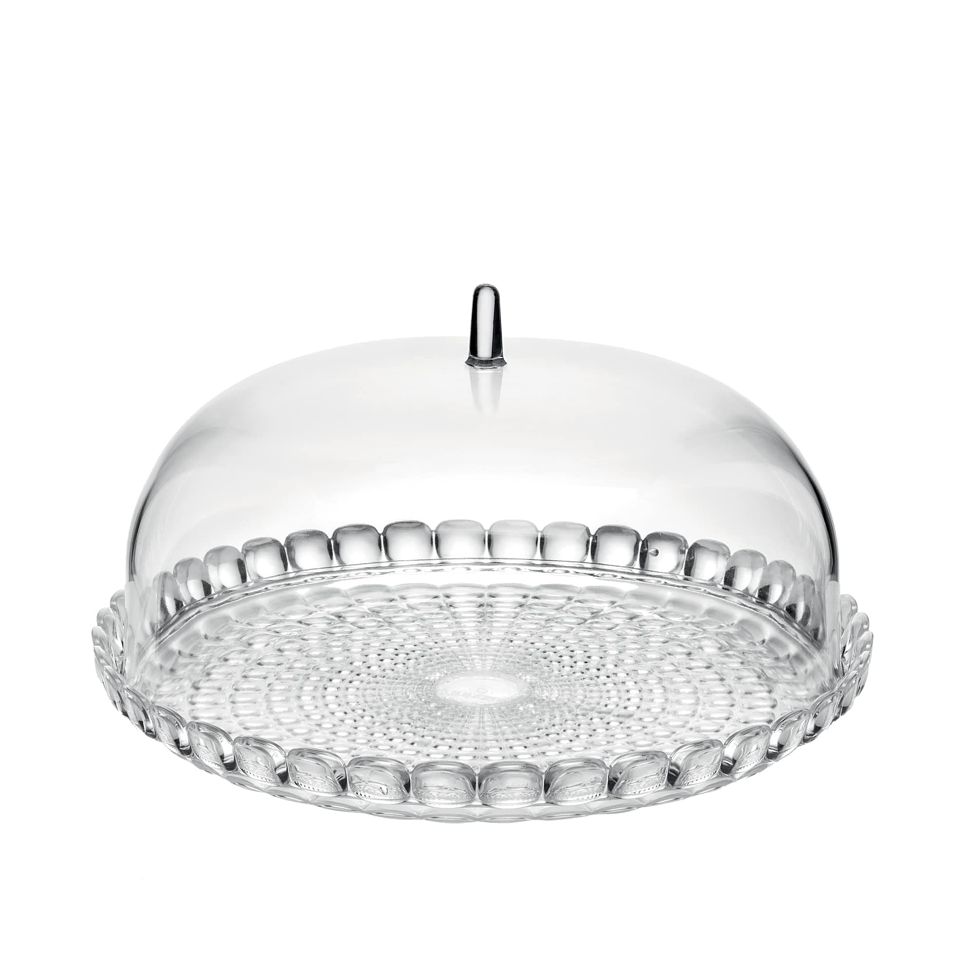 Tiffany Collection 2-Piece Small Cake Serving Set, Reversible Base with Dome Lid, Durable BPA-Free Acrylic Looks Like Crystal, Perfect for Serving, Storing and Displaying, 11-3/4", Transparent