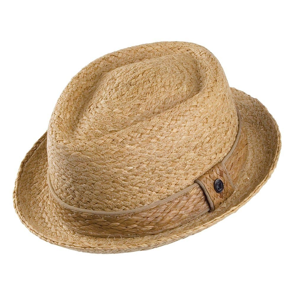 Jaxon Raffia Diamond Crown Pork Pie Hat