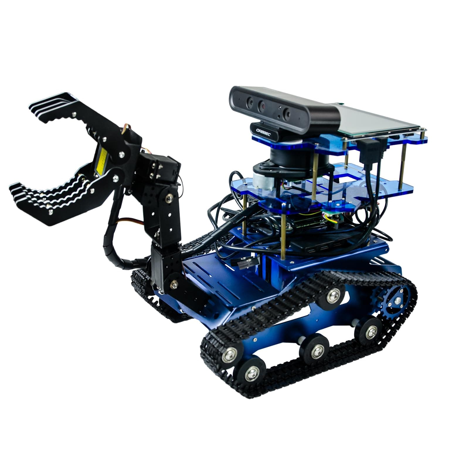 ROS Robot Kit for Jetson Nano with 3D Depth Camera SLAM Lidar Mapping Navigation and 7in Touch Screen Python Programming AI Visual Recognition Robot Tank Kit for Adults