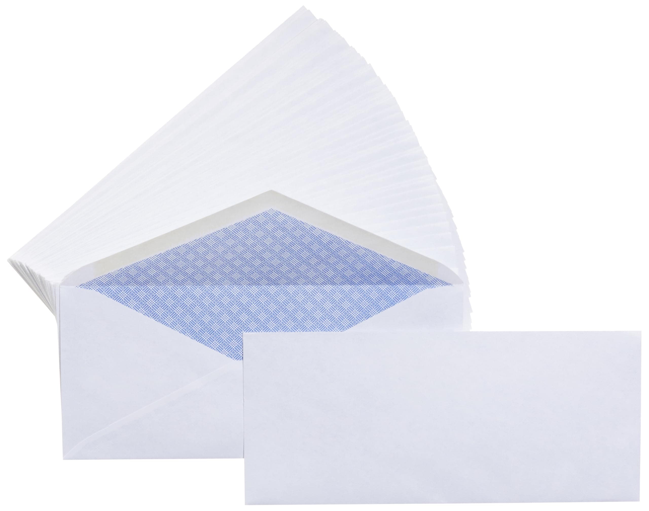 Amazon Basics #10 Security Tinted Business Envelopes for Documents and Invoices, Quality Seal, 4-1/8" x 9-1/2", White, Pack of 500