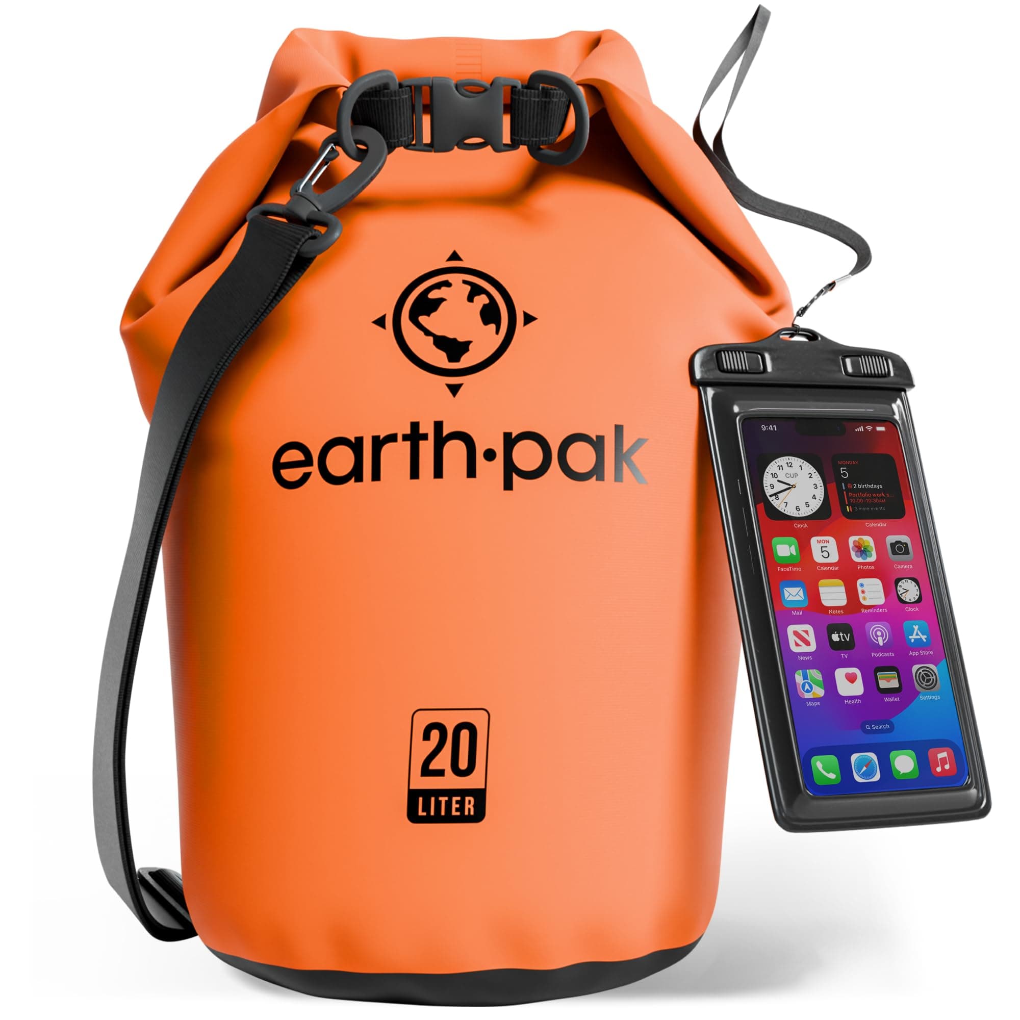 Waterproof Dry Bag - Roll Top Waterproof Backpack Sack Keeps Gear Dry for Kayak with Waterproof Phone Case