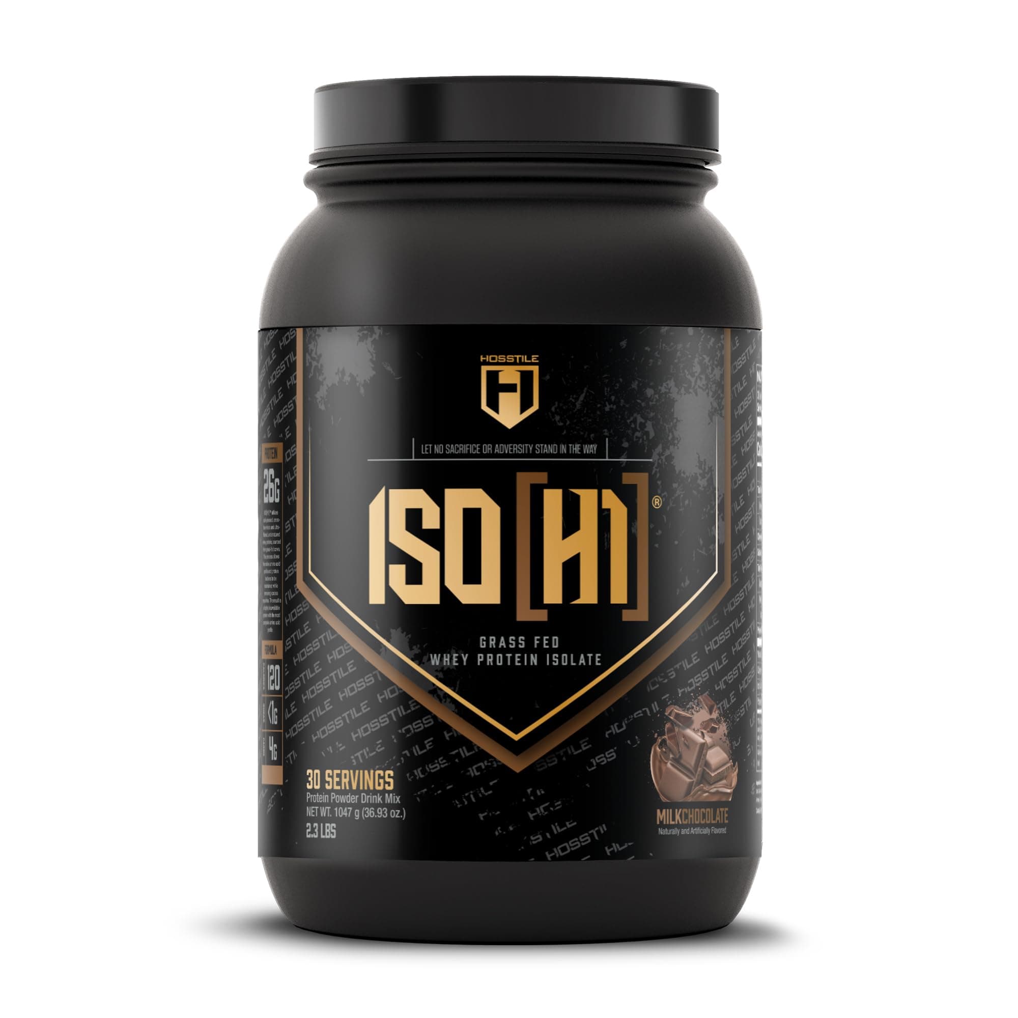HOSSTILE ISO[H1] Grass Fed Whey Protein Isolate with Digestive Enzymes, Whey Protein Powder for Muscle Gain & Muscle Recovery, Post Workout Recovery Drink, Milk Chocolate, 30 Servings