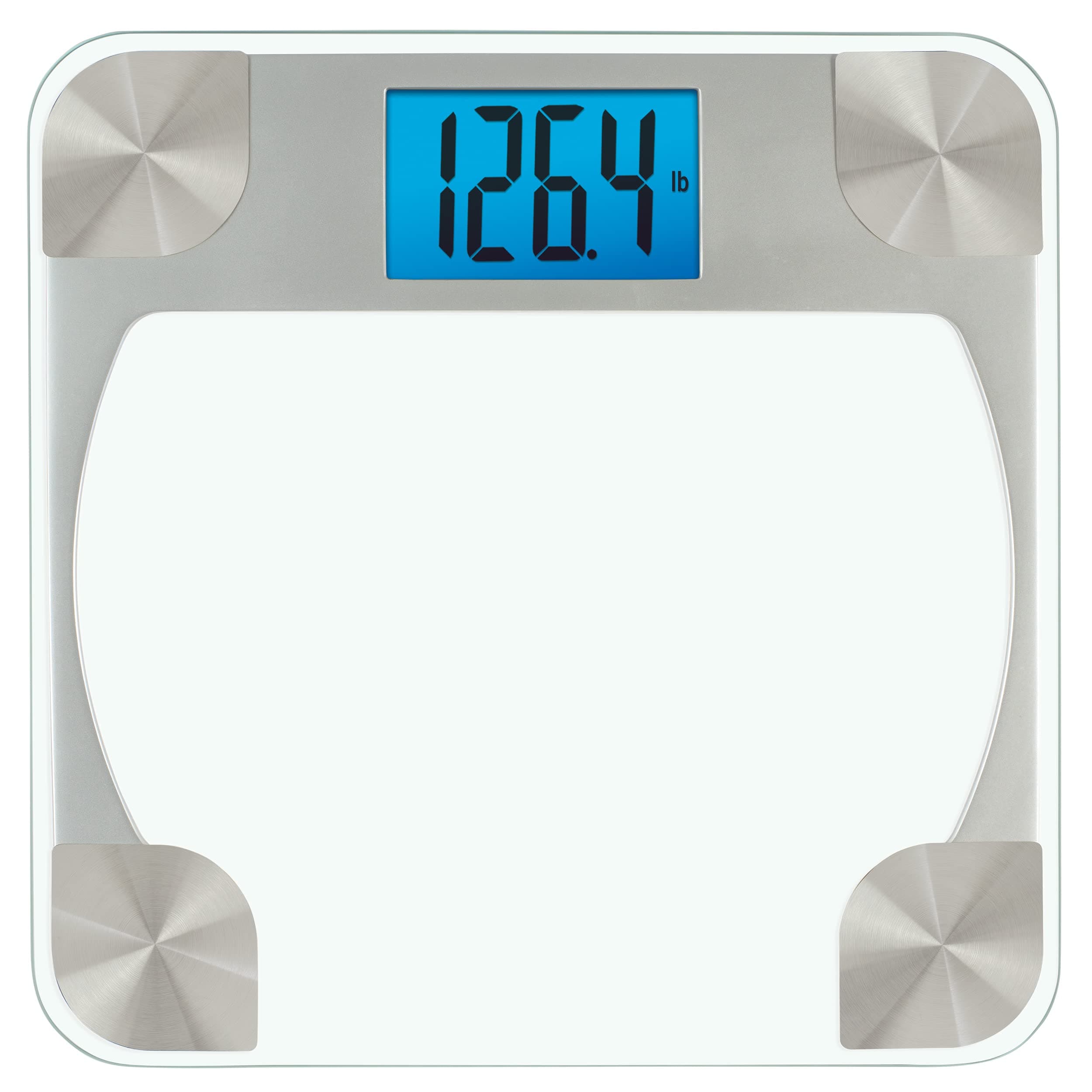 EatSmartDigital Bathroom Scale, High Precision, Clear Glass Scale for Body Weight, 12.1 inches by 12.1 inches (ESBS-64)