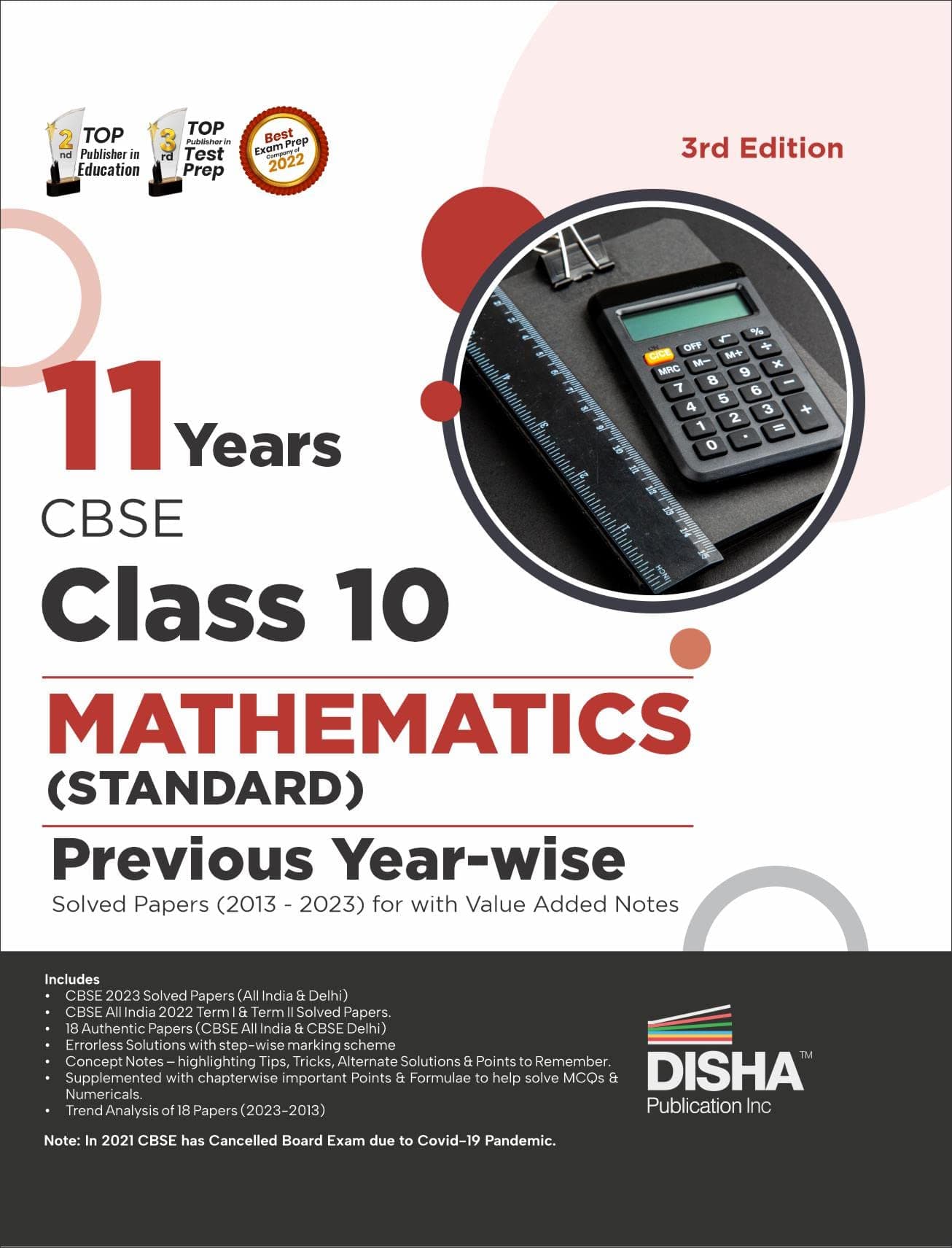 11 Years CBSE Class 10 Mathematics (Standard) Previous Year-wise Solved Papers (2013 - 2023) with Value Added Notes 3rd Edition | Previous Year Questions PYQs [Paperback] Disha Experts