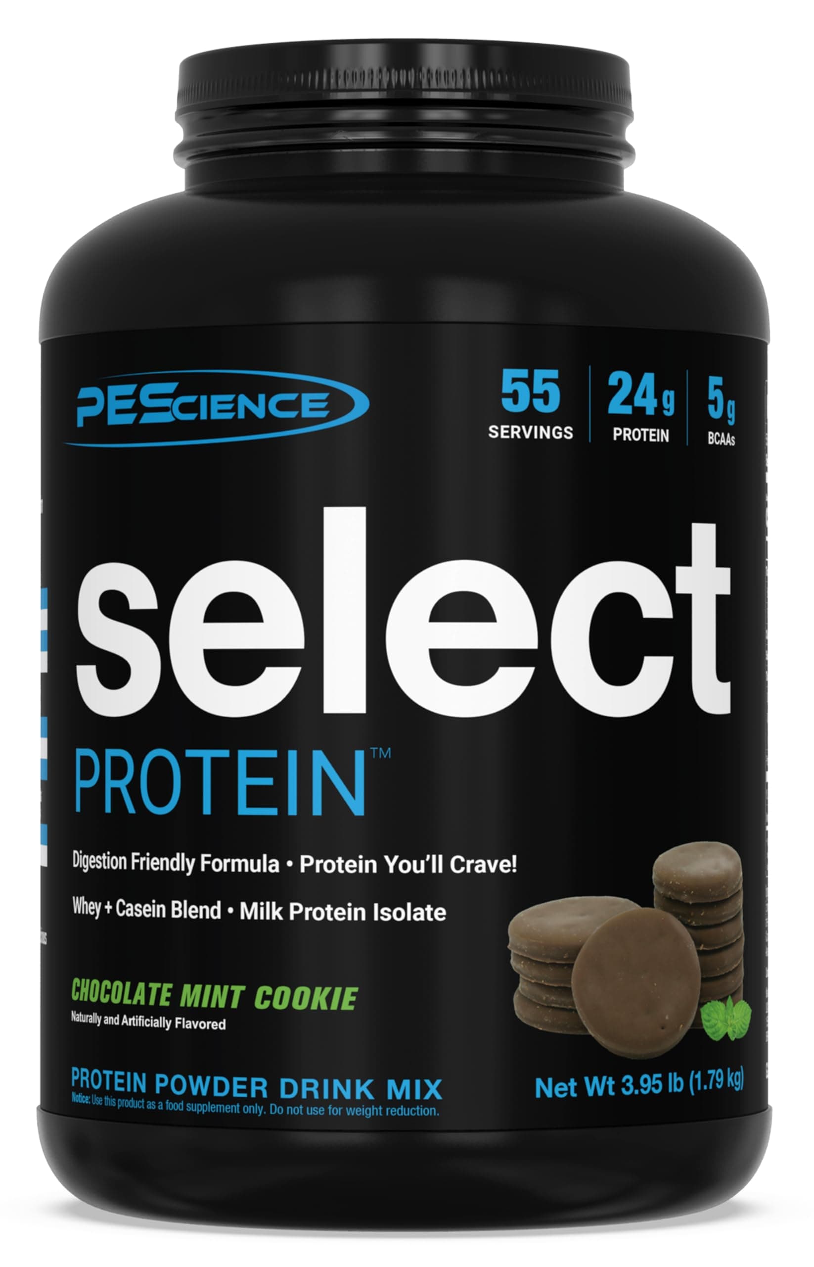 PEScience Select Low Carb Protein Powder, Chocolate Mint Cookie, 55 Serving, Keto Friendly and Gluten Free