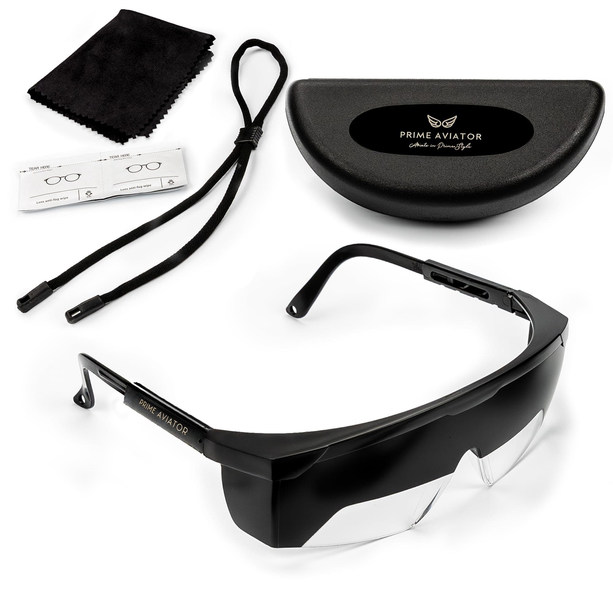 FOGGLES IFR Flight Training Glasses - Pilot Training & Simulating IMC, Sun Glare Protection, Adjustable Temples for Comfort, Blockalls, Hard Case